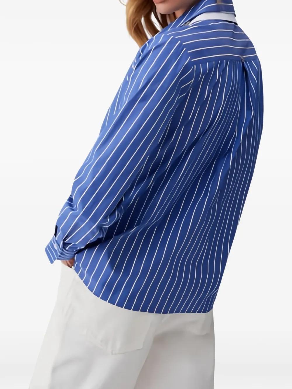 Camicia a righe con colletto decorato WA6183T407A P9672 LIU JO WHITE1 
