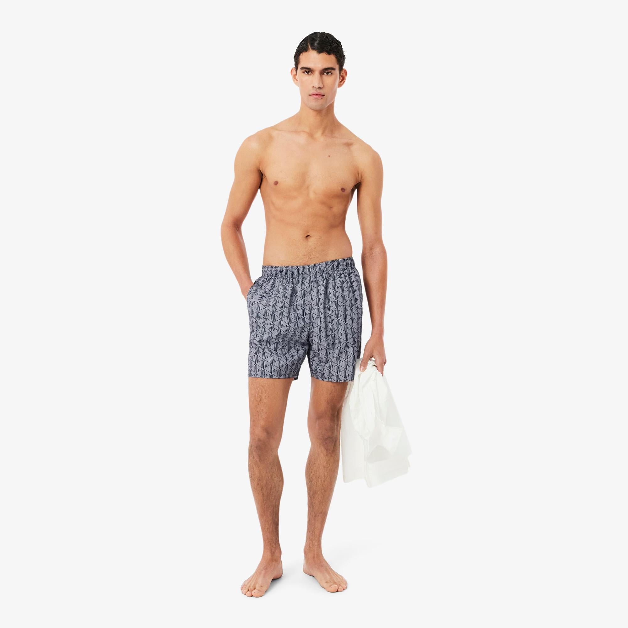 Boxer mare midi con stampa con monogramma MH9086 YIN LACOSTE 