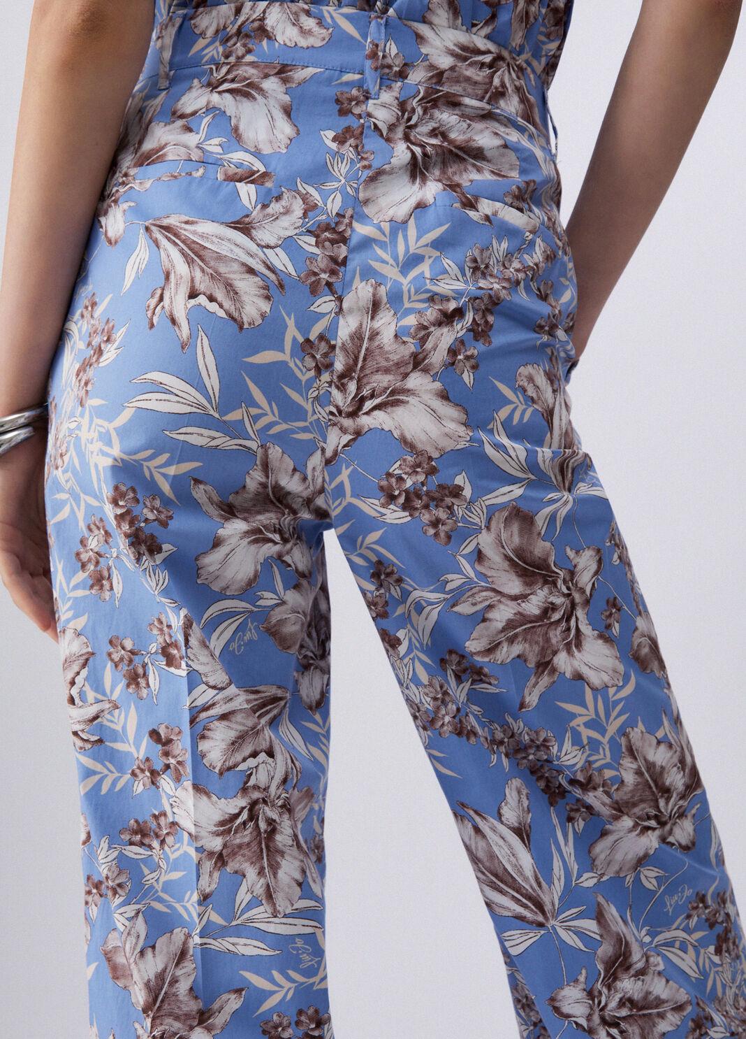 Pantaloni palazzo in popeline WA6441T4853 P9502 LIU JO WHITE1 
