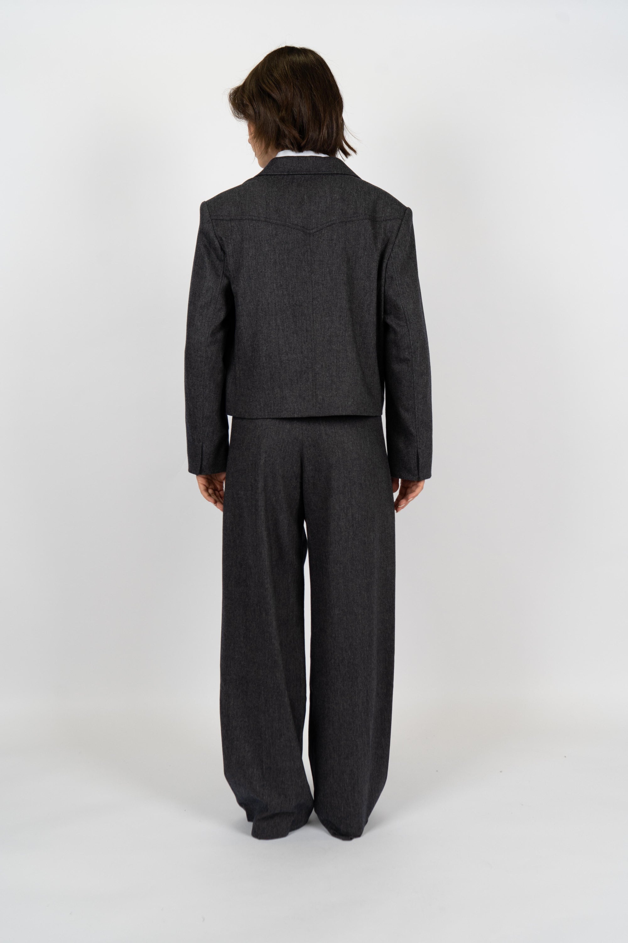 Blazer in flanella melange-con lunghezza corta 50547682 408 BOSS 