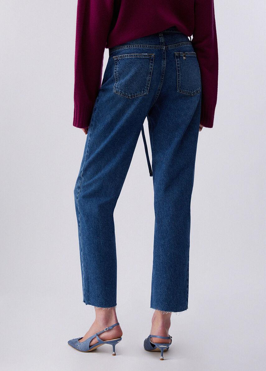 Jeans straight con cintura UA6249D0244 79022 LIU JO BLUE DENIM 