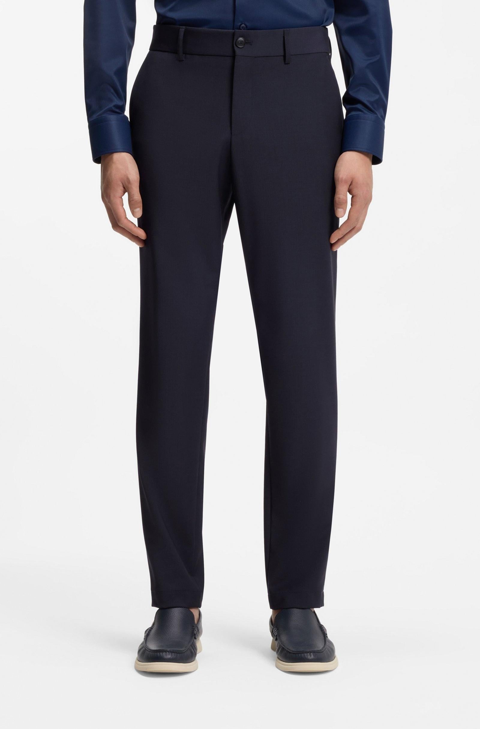 Pantaloni slim fit in twill di misto lana lavabile 50556758 404 BOSS 