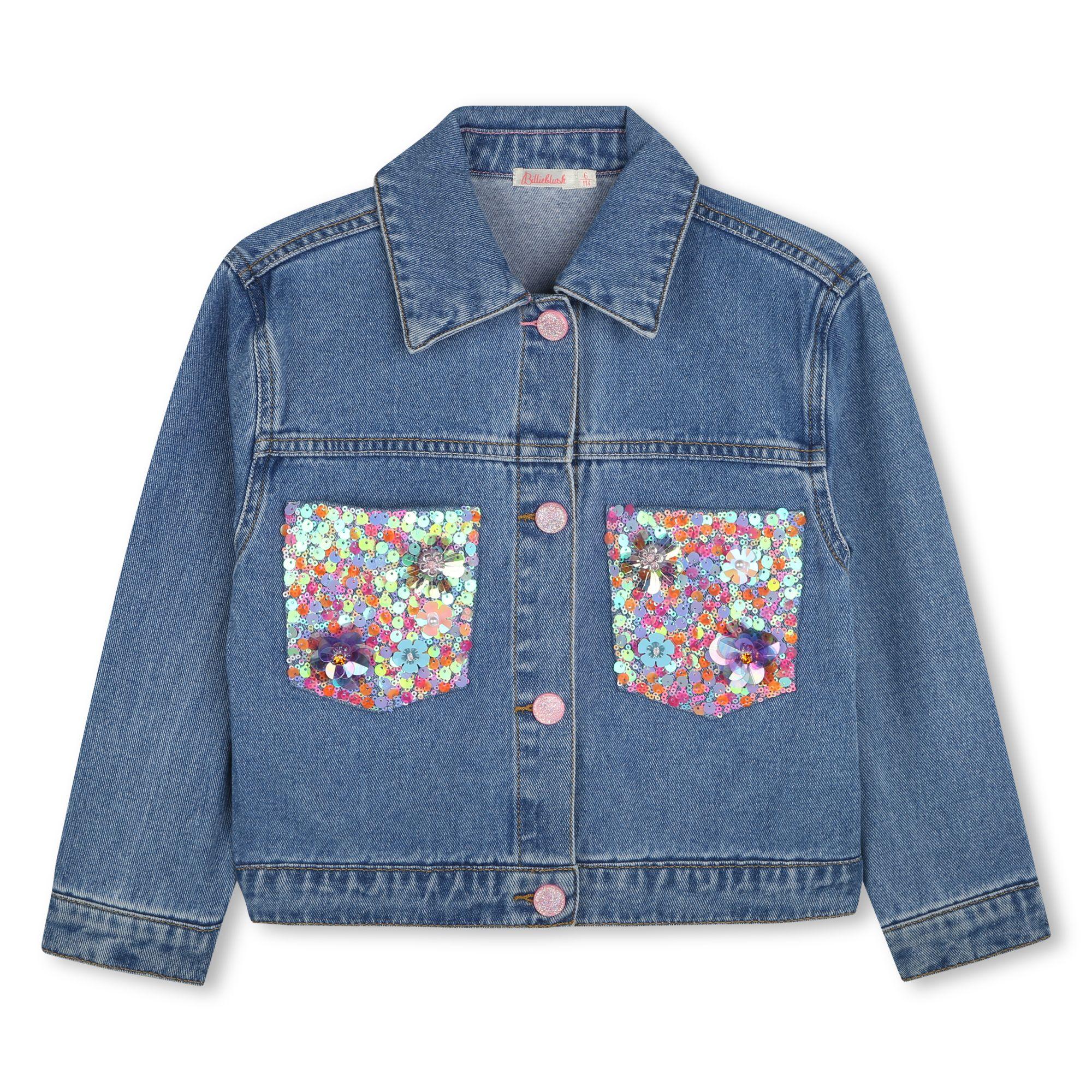 Giacca di jeans con tasca glitterata U20914 Z25 BILLIEBLUSH 