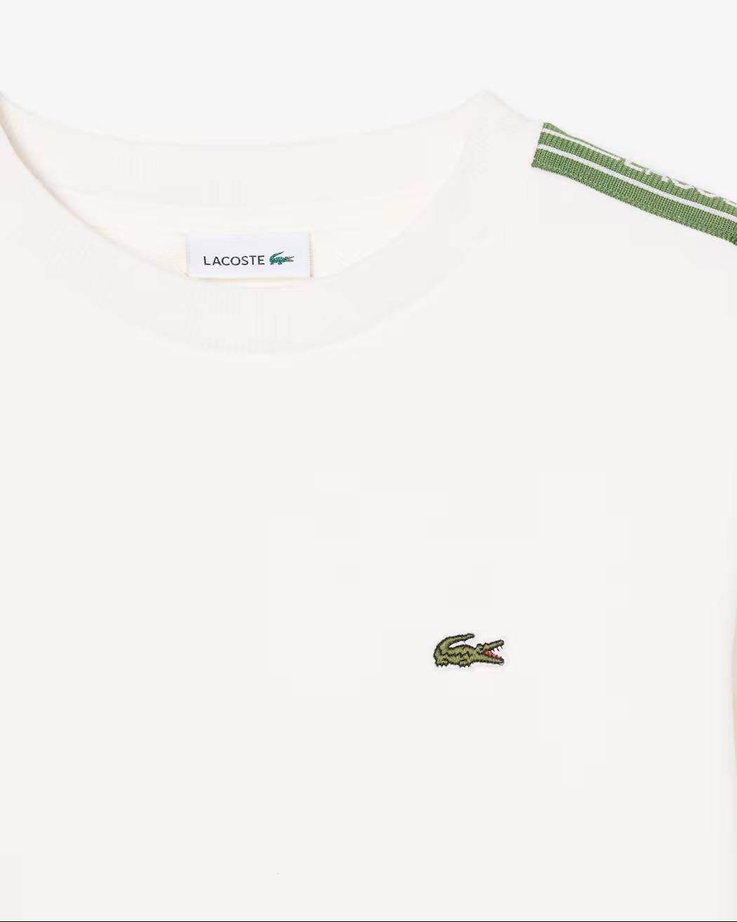 Felpa in cotone a righe con logo 947578 70V LACOSTE 