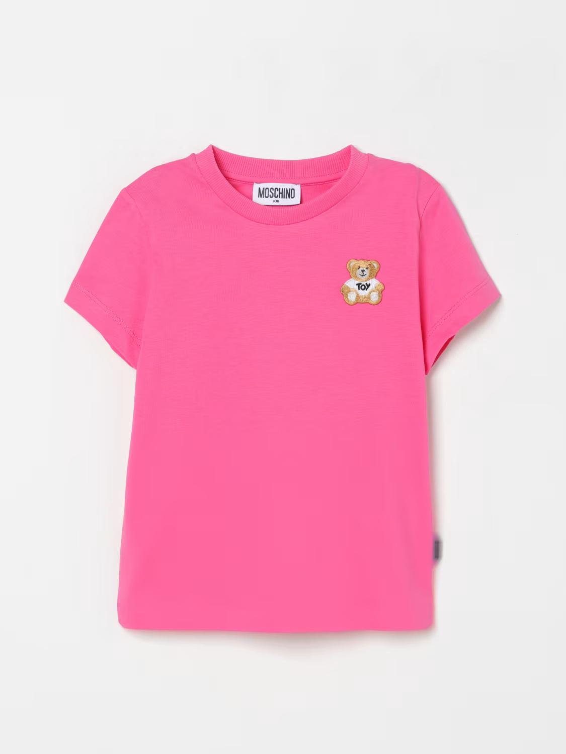 T-shirt in cotone con applicazione Teddy Bear H5M04KLAA02 50209A MOSCHINO KID 