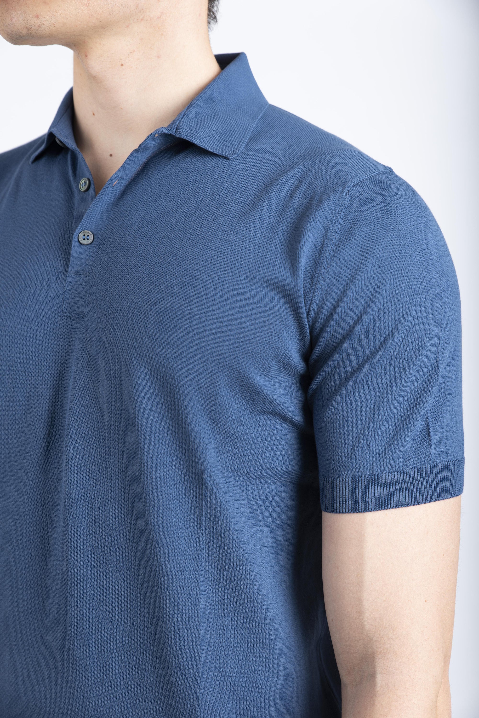 Polo in maglia fresh cotton blu 57119/20615 565 GRAN SASSO 