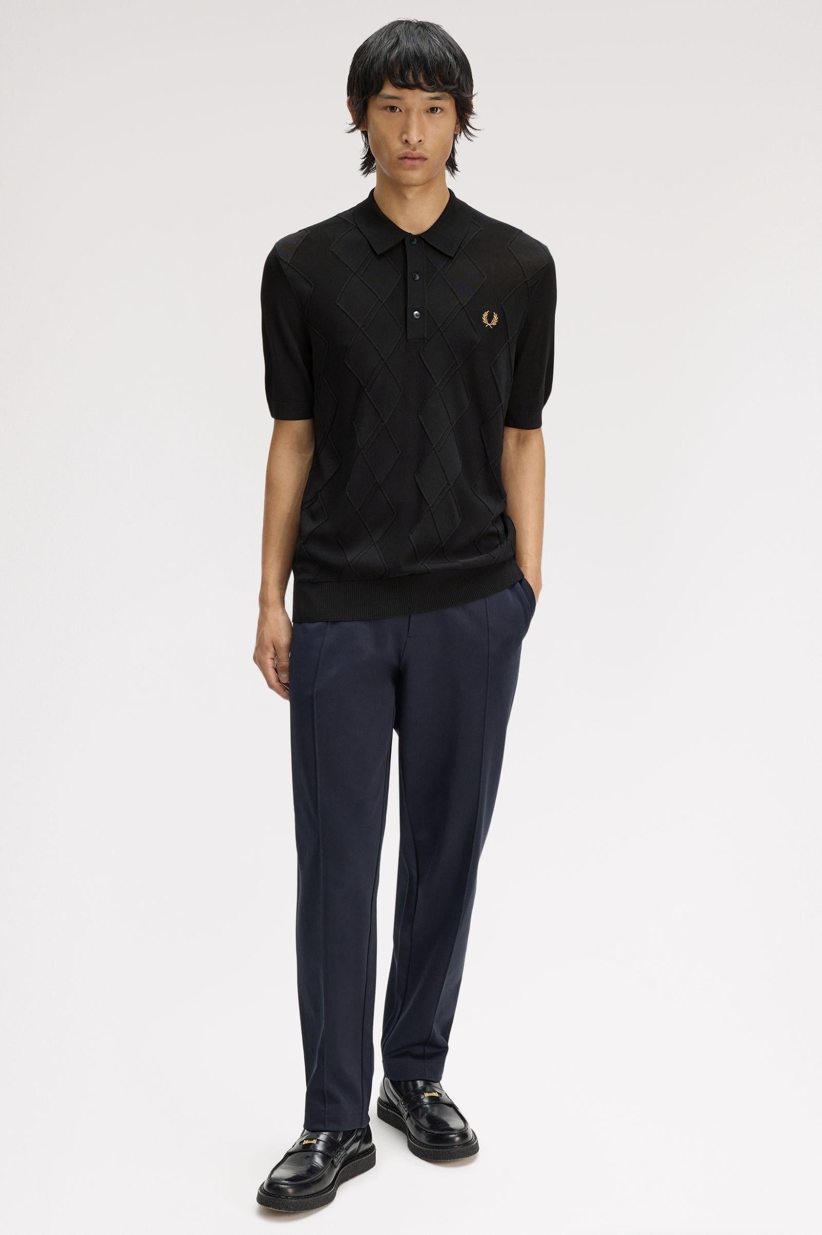 Polo In Maglia Con Trecce K974858 102 FRED PERRY 