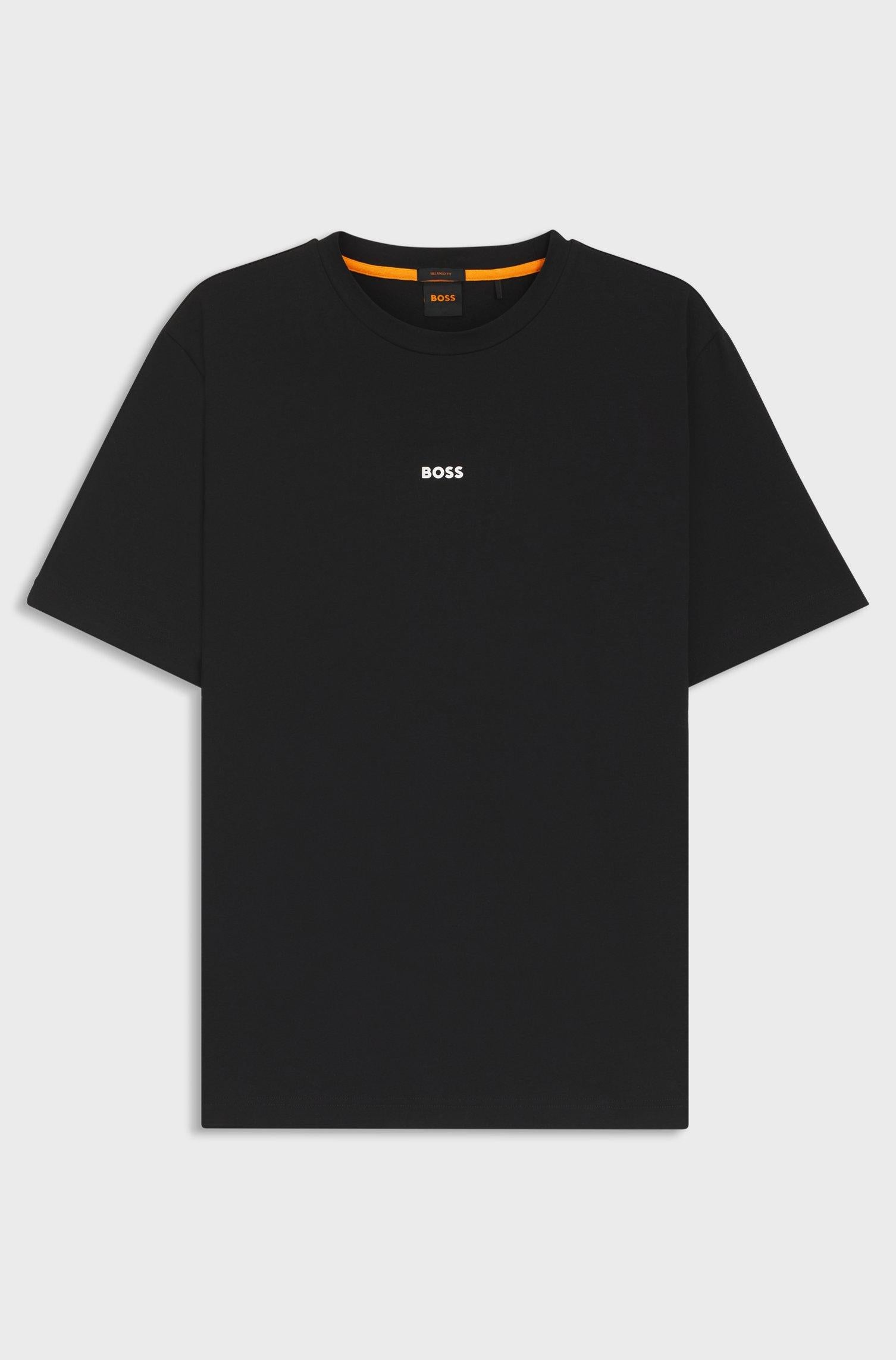 T-shirt relaxed fit in cotone elasticizzato con logo stampato 50473278 001 BOSS 