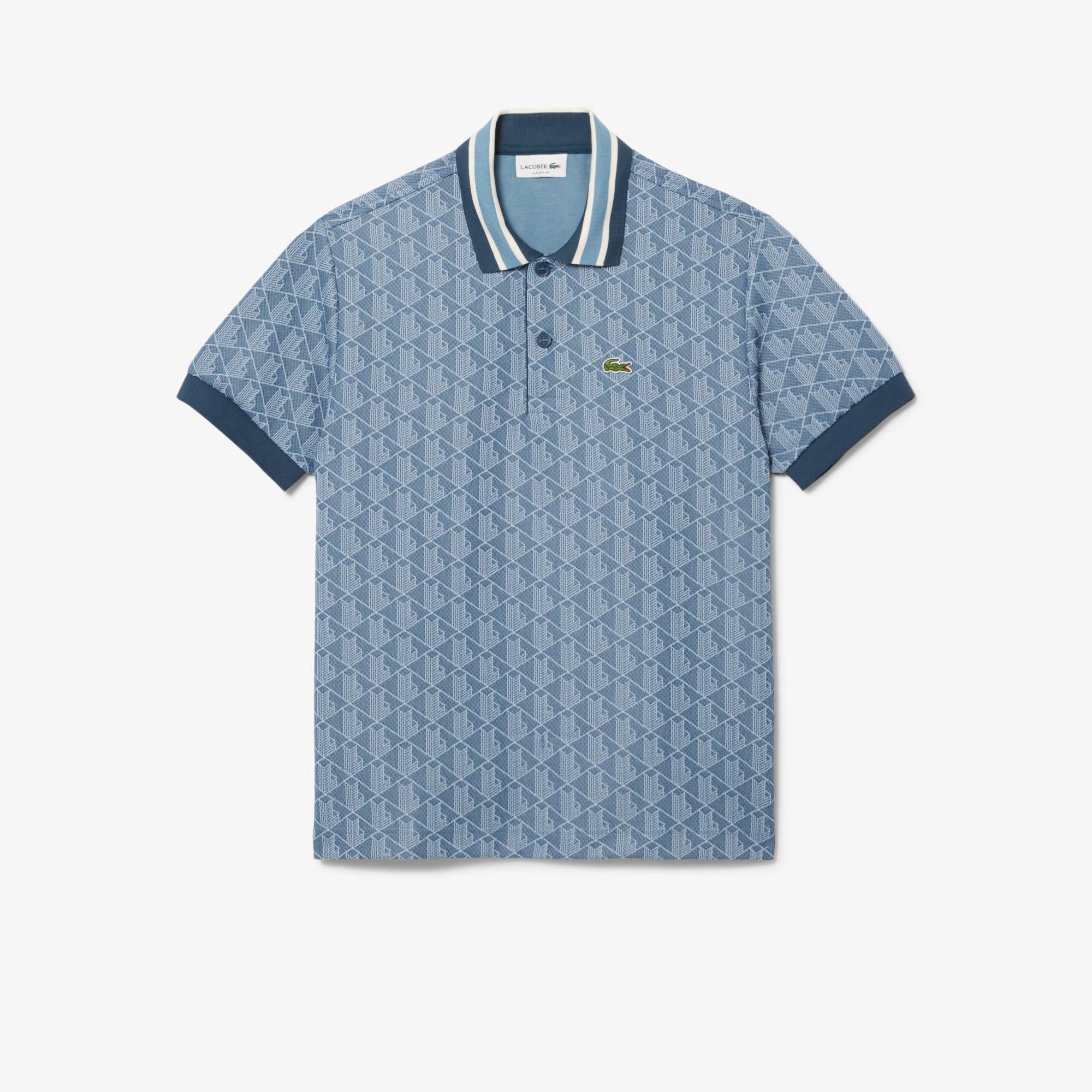 Polo jacquard con monogramma DH1417 HGI LACOSTE 