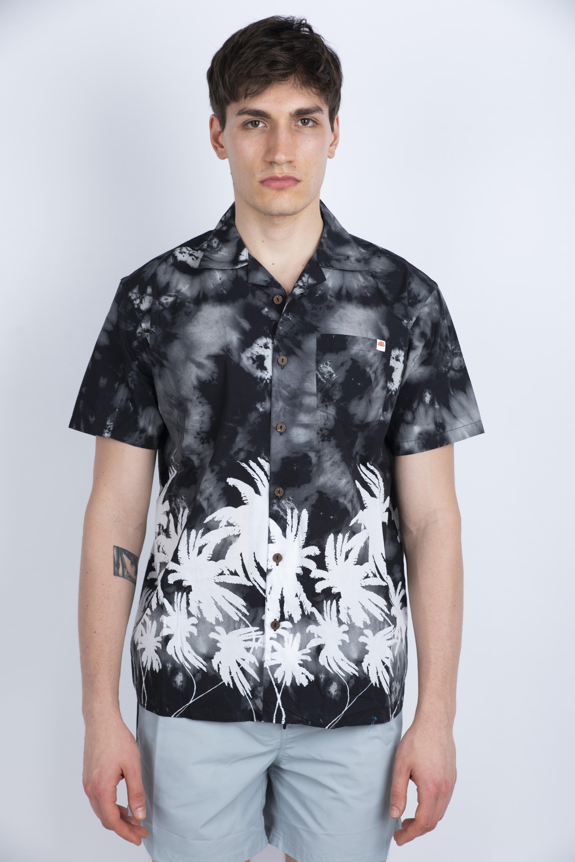 Camicia modello Bowling con stampa nero M817SHPI800 004BW SUNDEK 