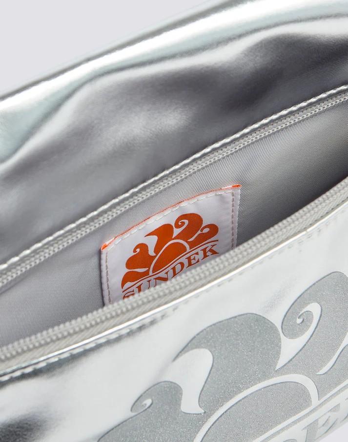 Borsa clutch laminata con logo AW416ABPU7LA 186LA SUNDEK 