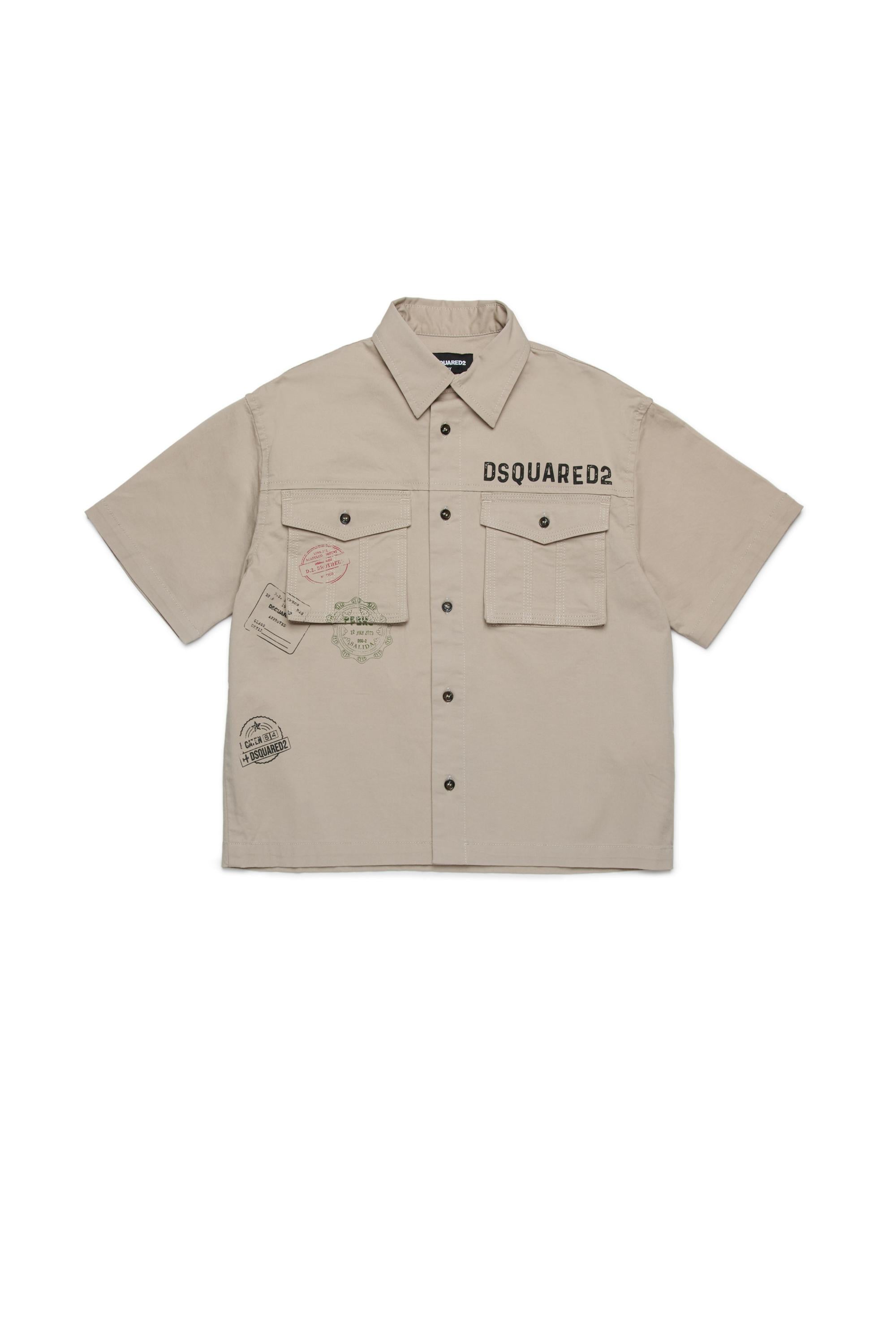 D2Kids Junior Shirt Beige DQ2775D0ACB DQ717 DSQUARED2 