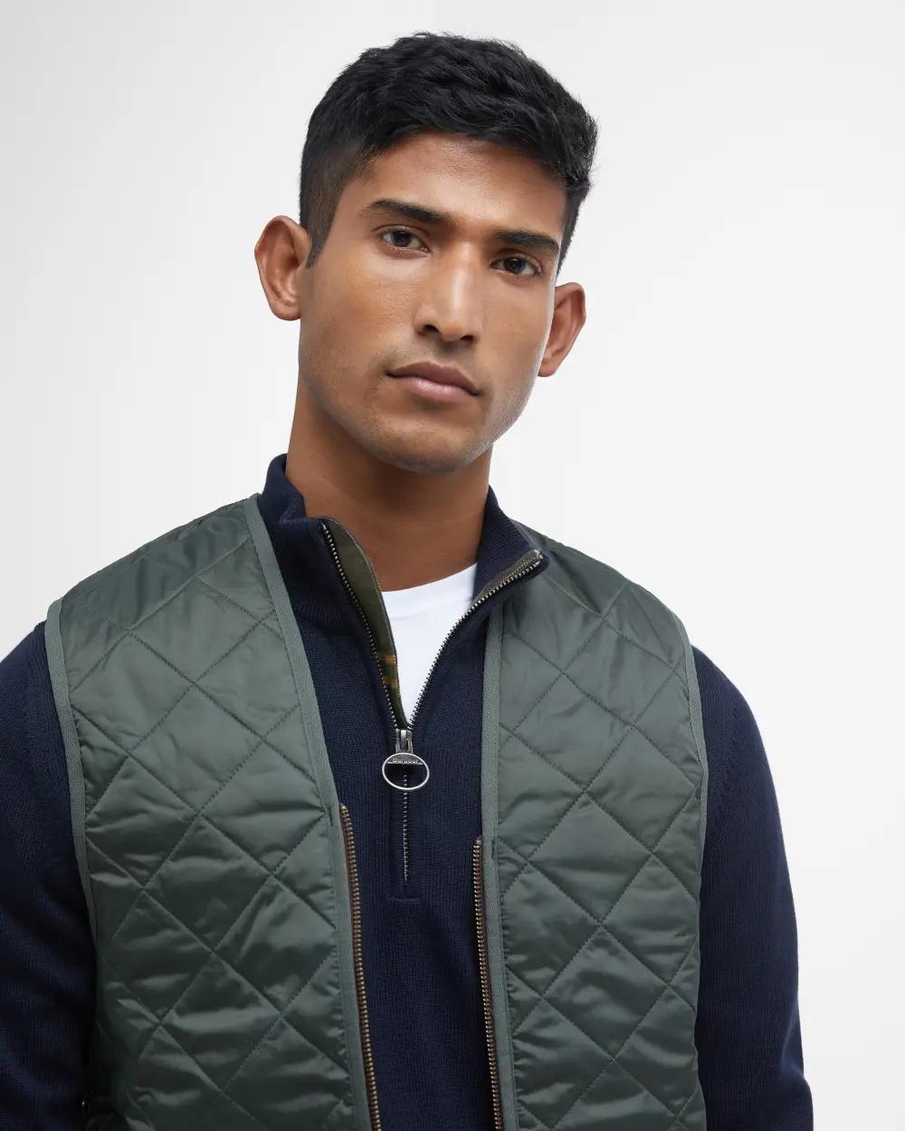 Gilet trapuntato/fodera con zip MLI0001 GN92 BARBOUR 