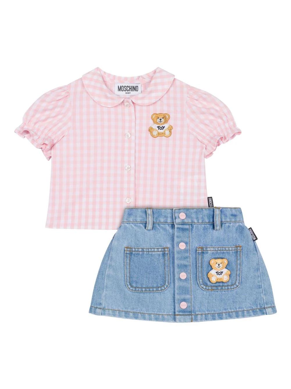 Set con gonna denim MDG01BL0E34 41041 MOSCHINO BABY 