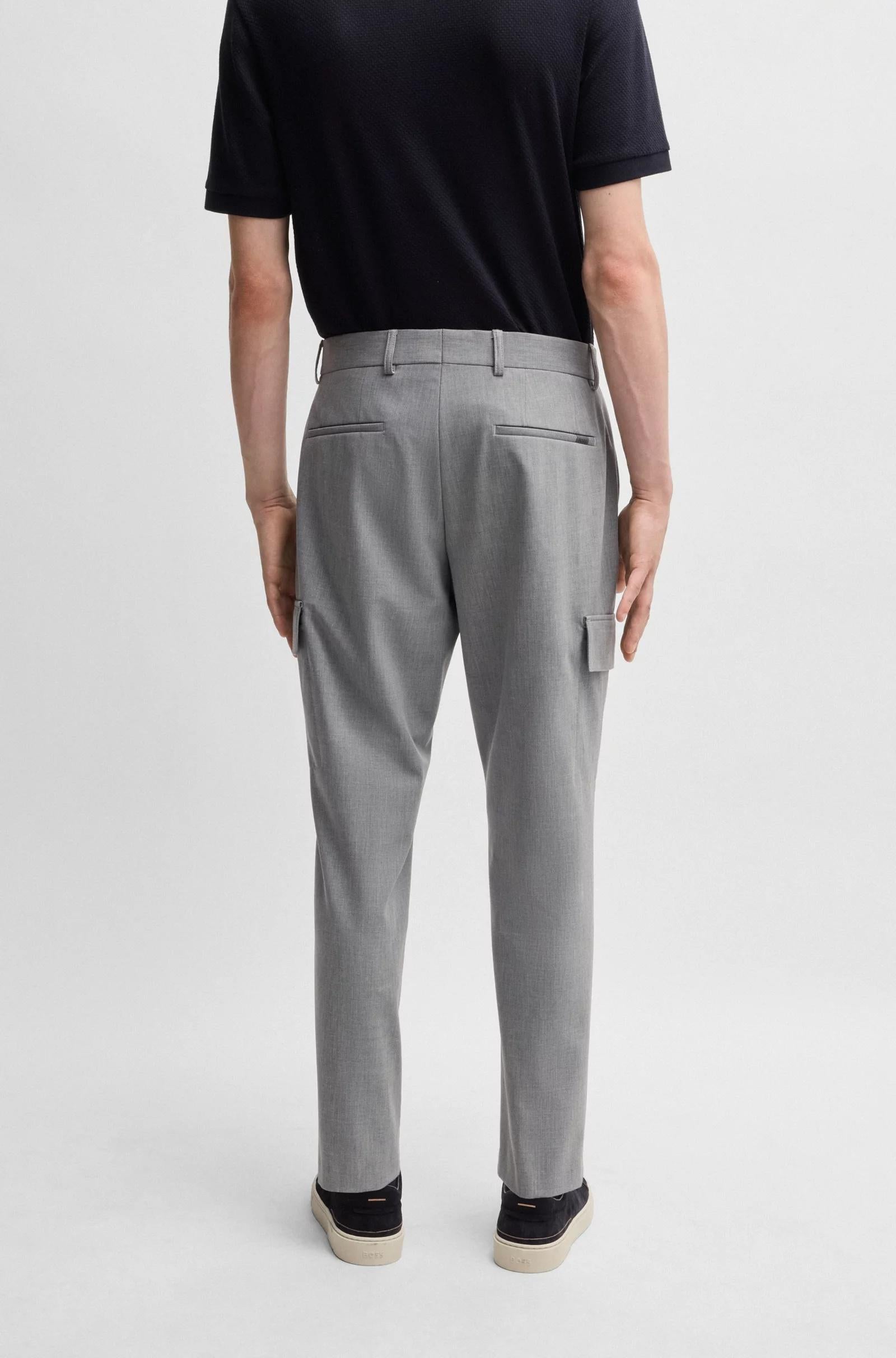Pantaloni cargo con fit affusolato in tessuto elasticizzato ad alte prestazioni 50535069 030 BOSS 