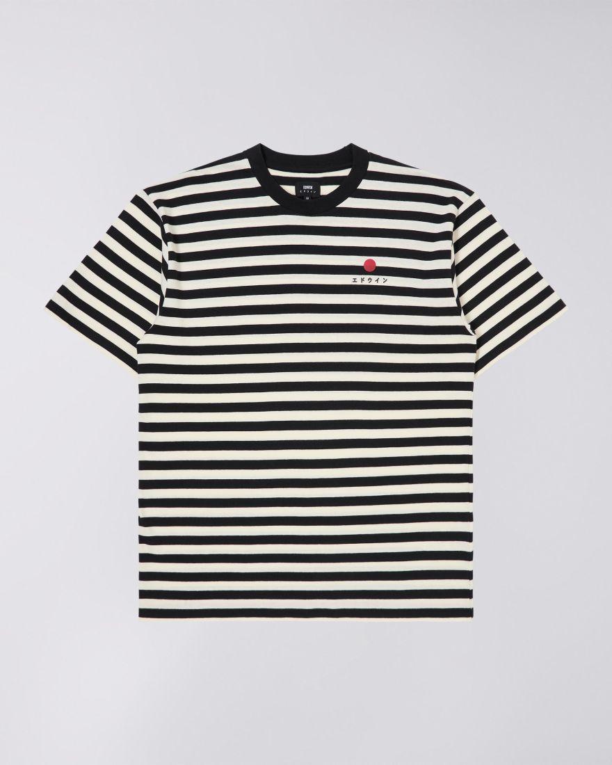 Basic Stripe T-Shirt bianco/nera I031841 0D267 EDWIN 