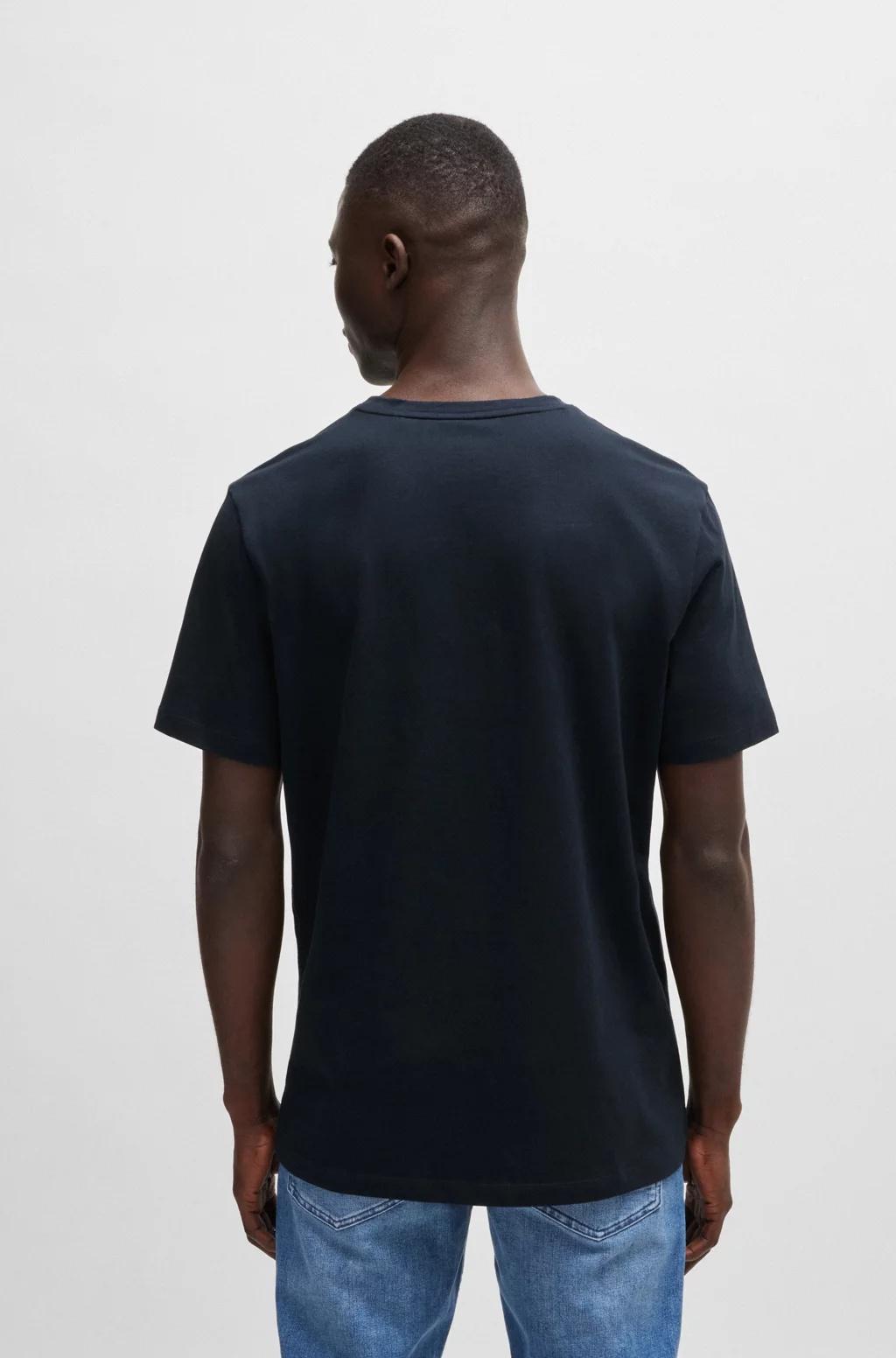 T-shirt in jersey di cotone con toppa con logo 50508584 404 BOSS 