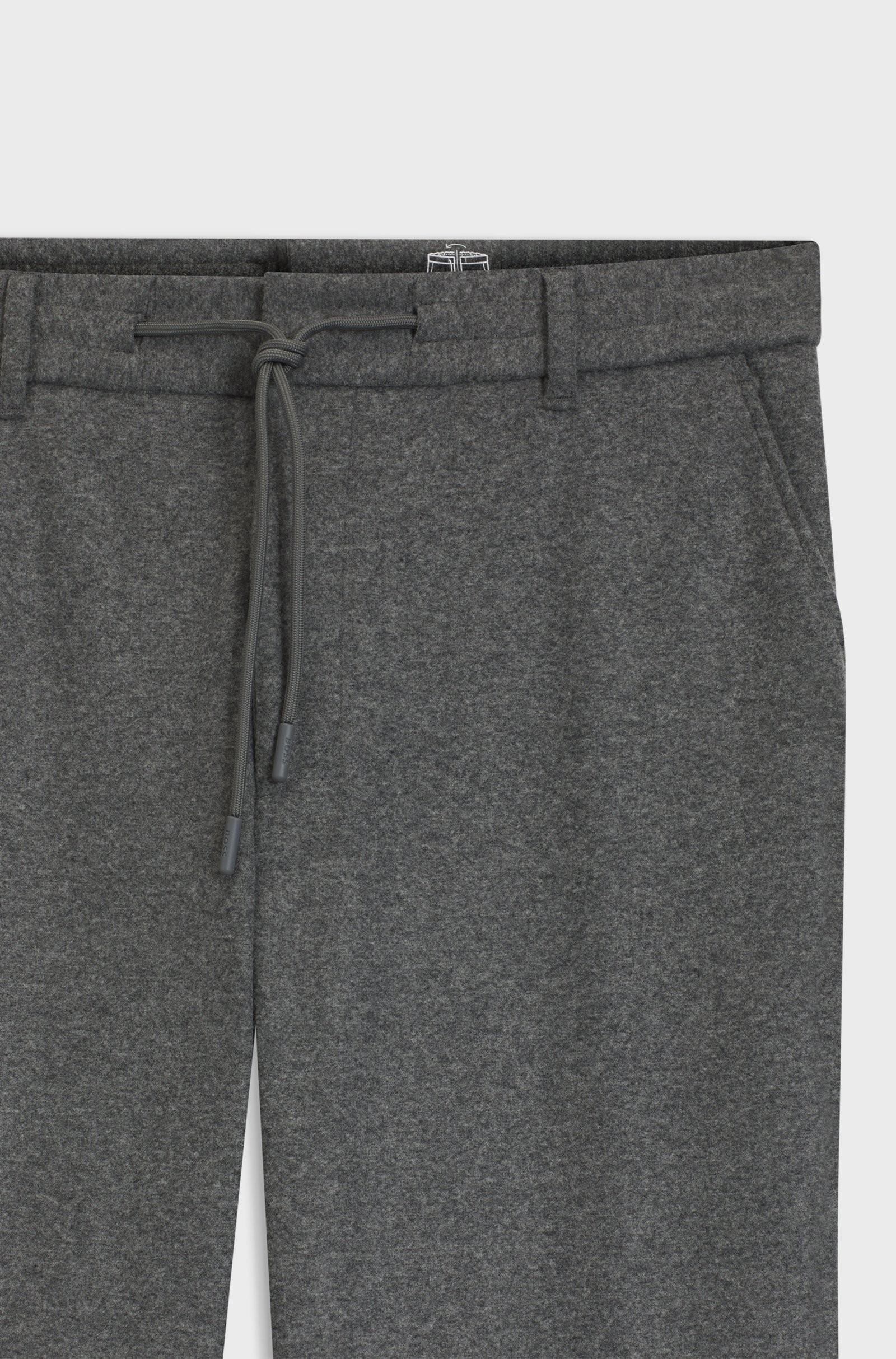 Pantaloni in flanella elasticizzata spazzolata con fit affusolato 50551542 030 BOSS 