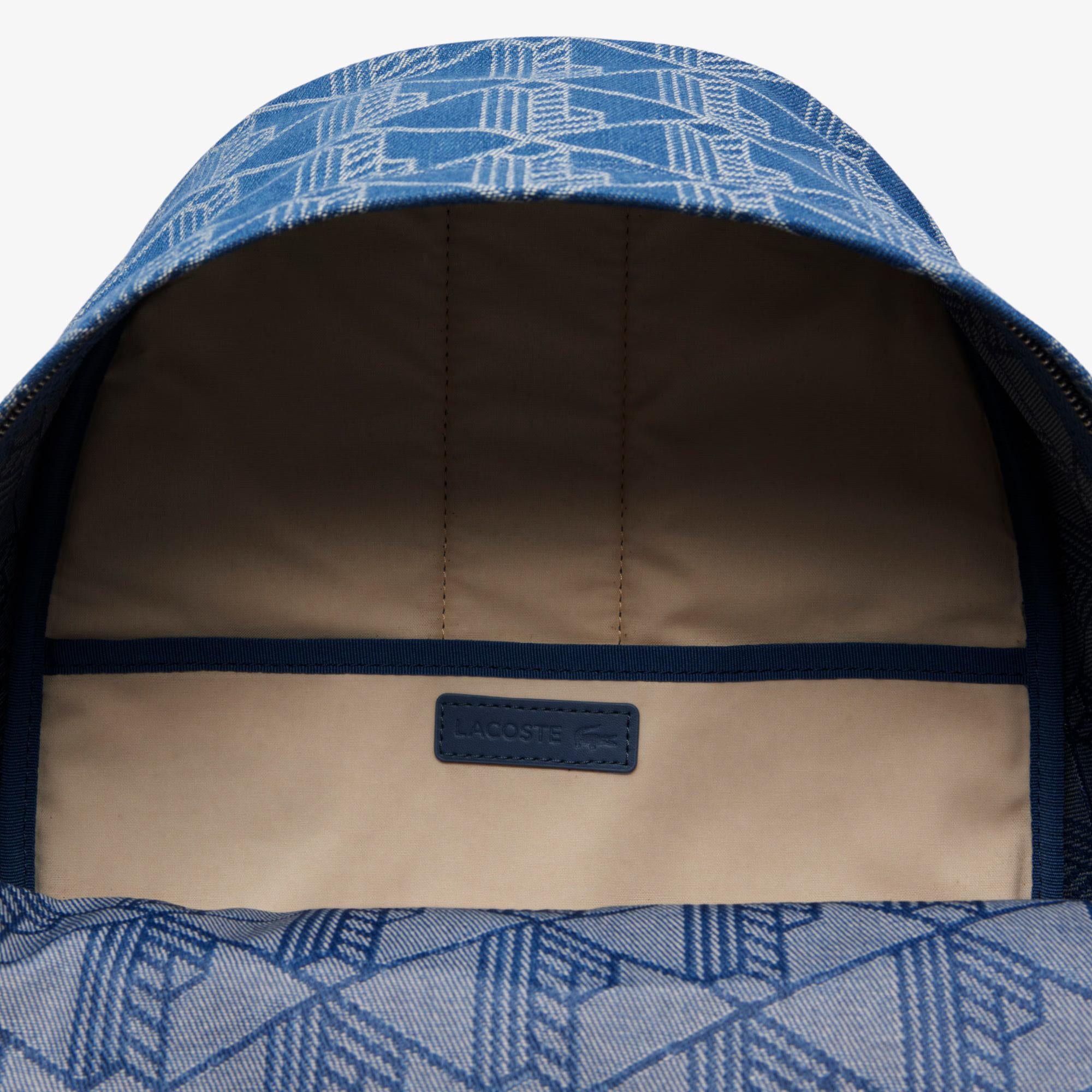 Zaino in cotone jacquard monogrammato NU4871 Q74 LACOSTE ACCESSORI 