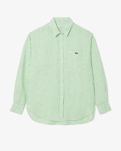 Camicia oversize a righe in lino CF0054 IRB LACOSTE 