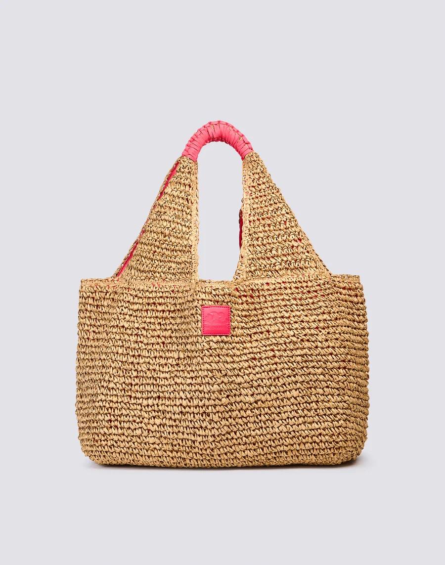 Maxi bag in paper straw intrecciata AW714ABPA100 A7001 SUNDEK 