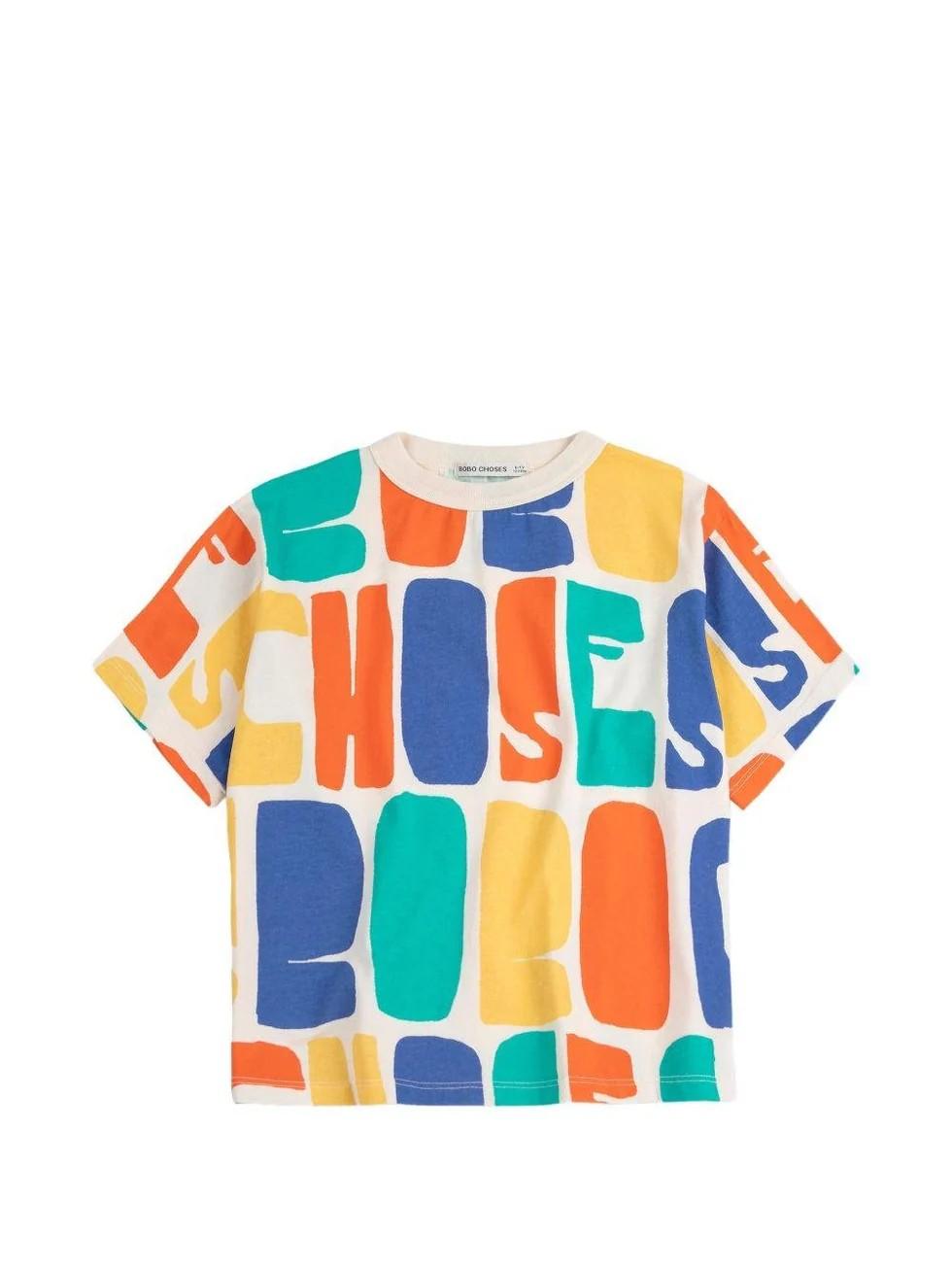 T-shirt con stampa logo all-over B126AC137 199 BOBO CHOSES 