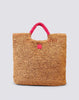 Borsa maxi in paper straw intrecciata