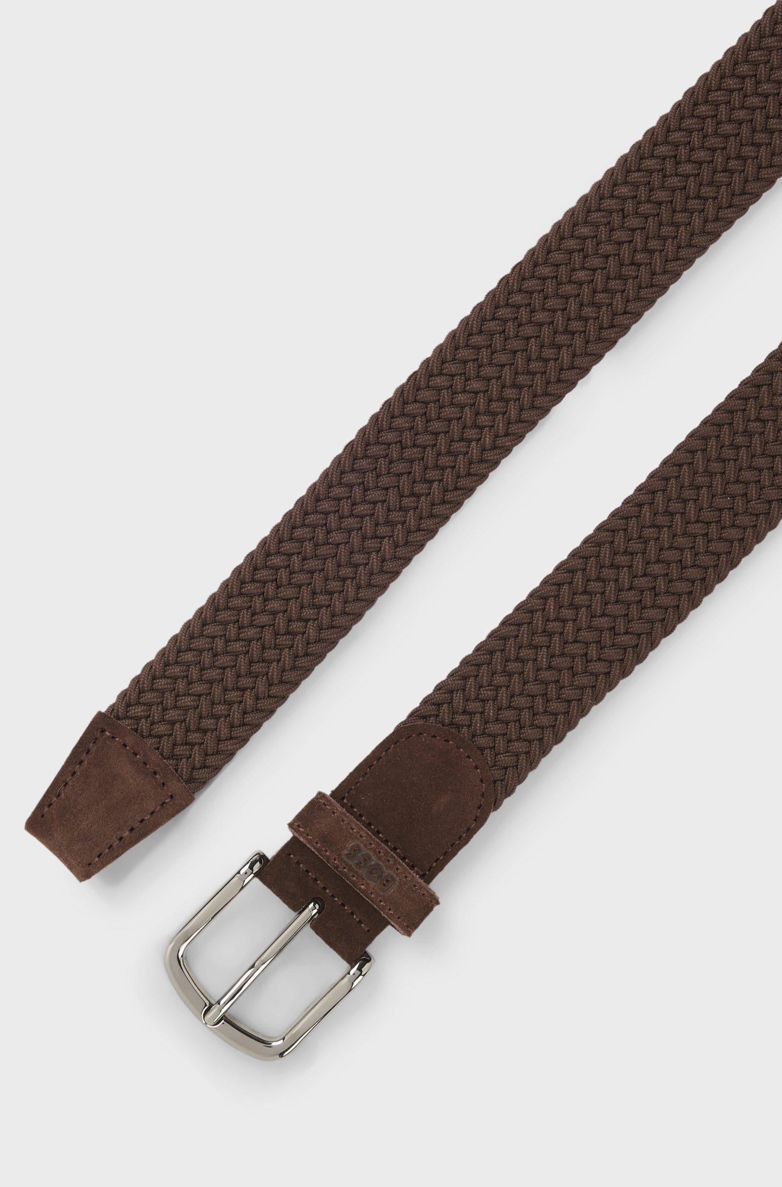 Cintura intrecciata con rifiniture in pelle 50537169 201 BOSS ACCESSORIES 