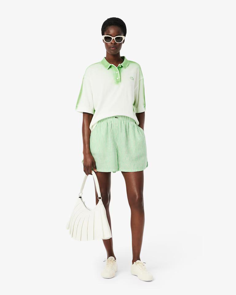 Shorts a righe in lino FF0226 IRB LACOSTE 
