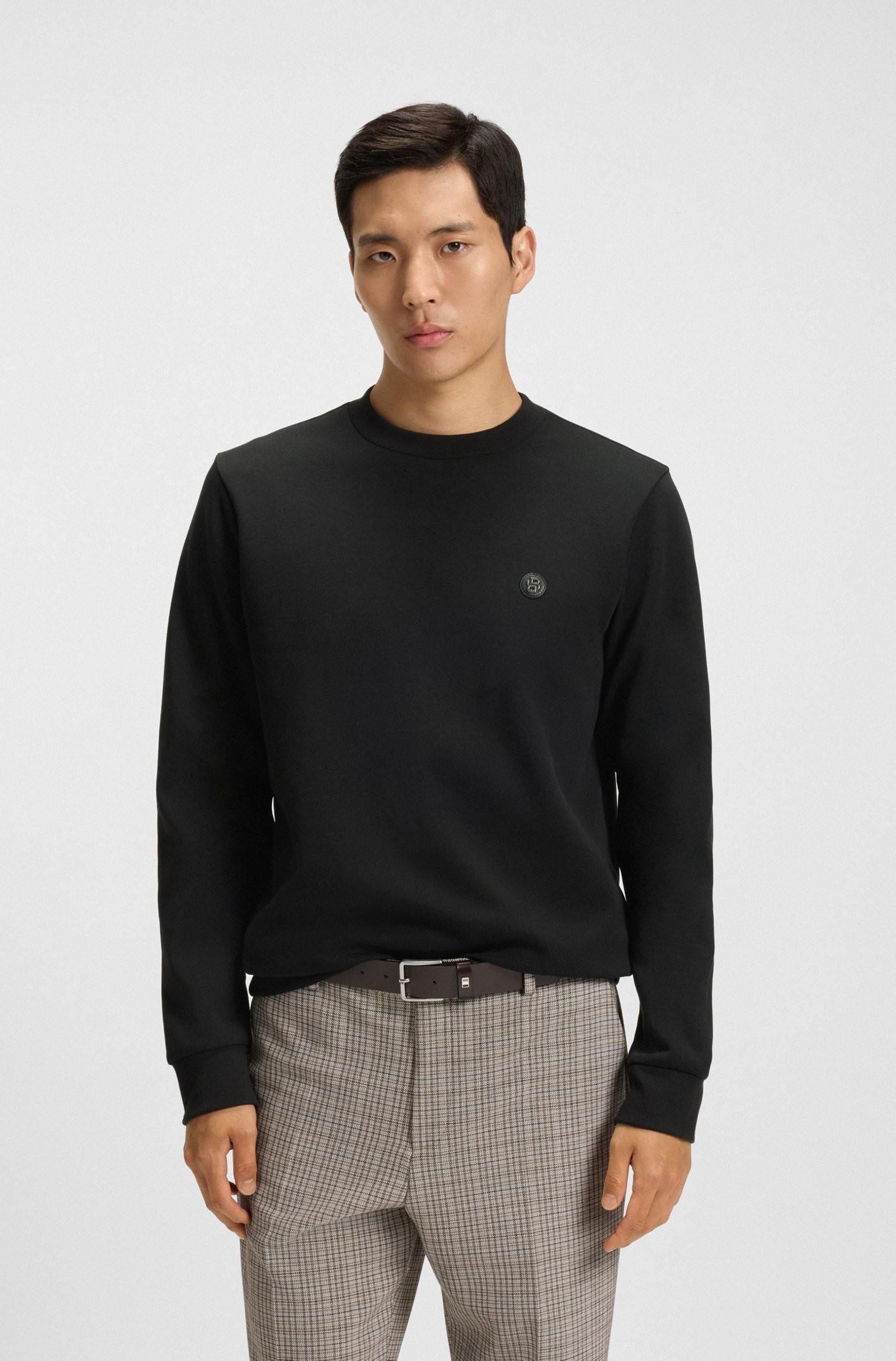 Felpa in misto cotone con monogramma Double B 50520302 001 BOSS 