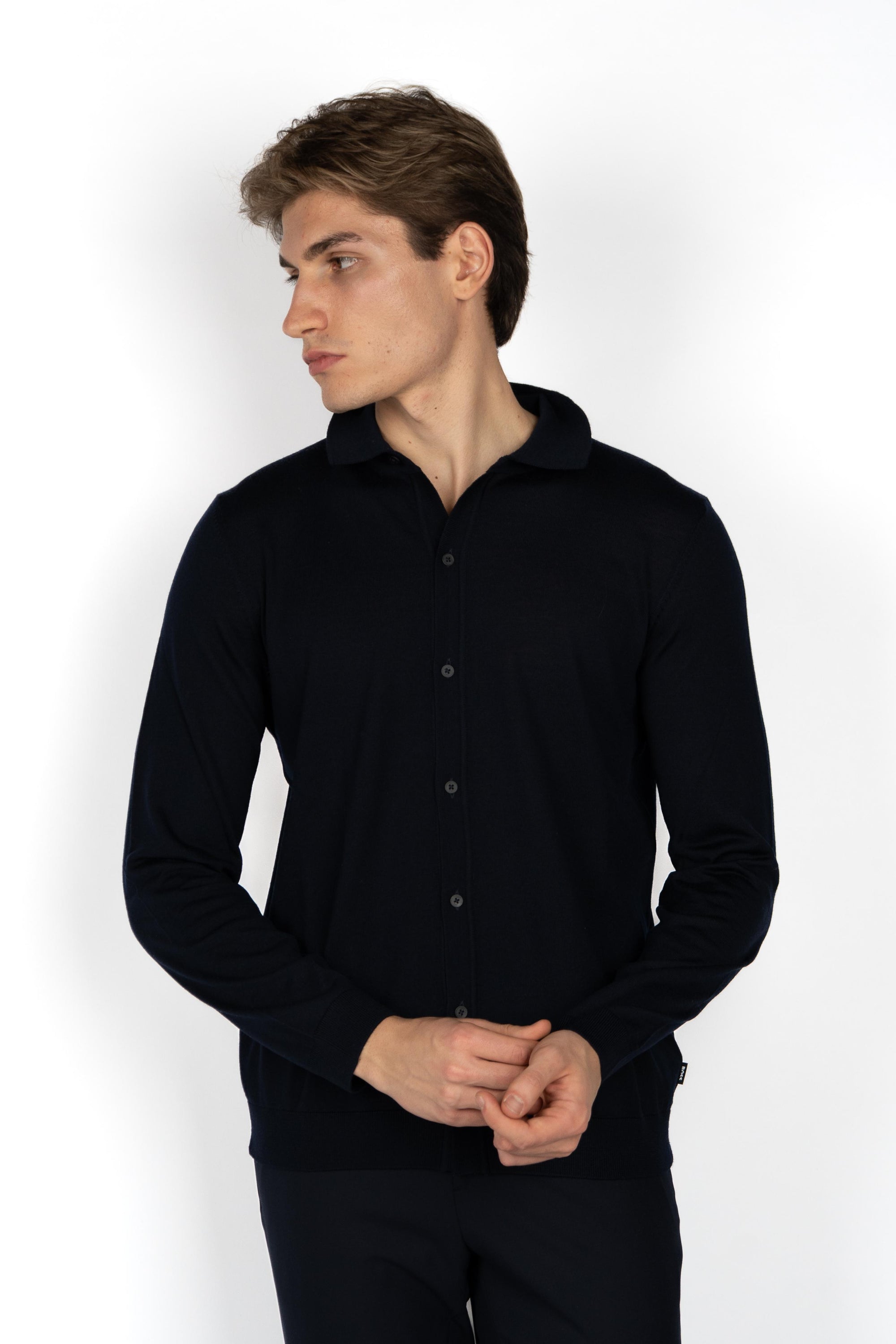 Cardigan con colletto polo 50550087 404 BOSS 