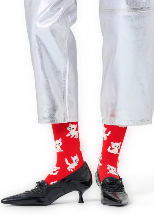 Kitten Sock P003186 RED HAPPY SOCKS 