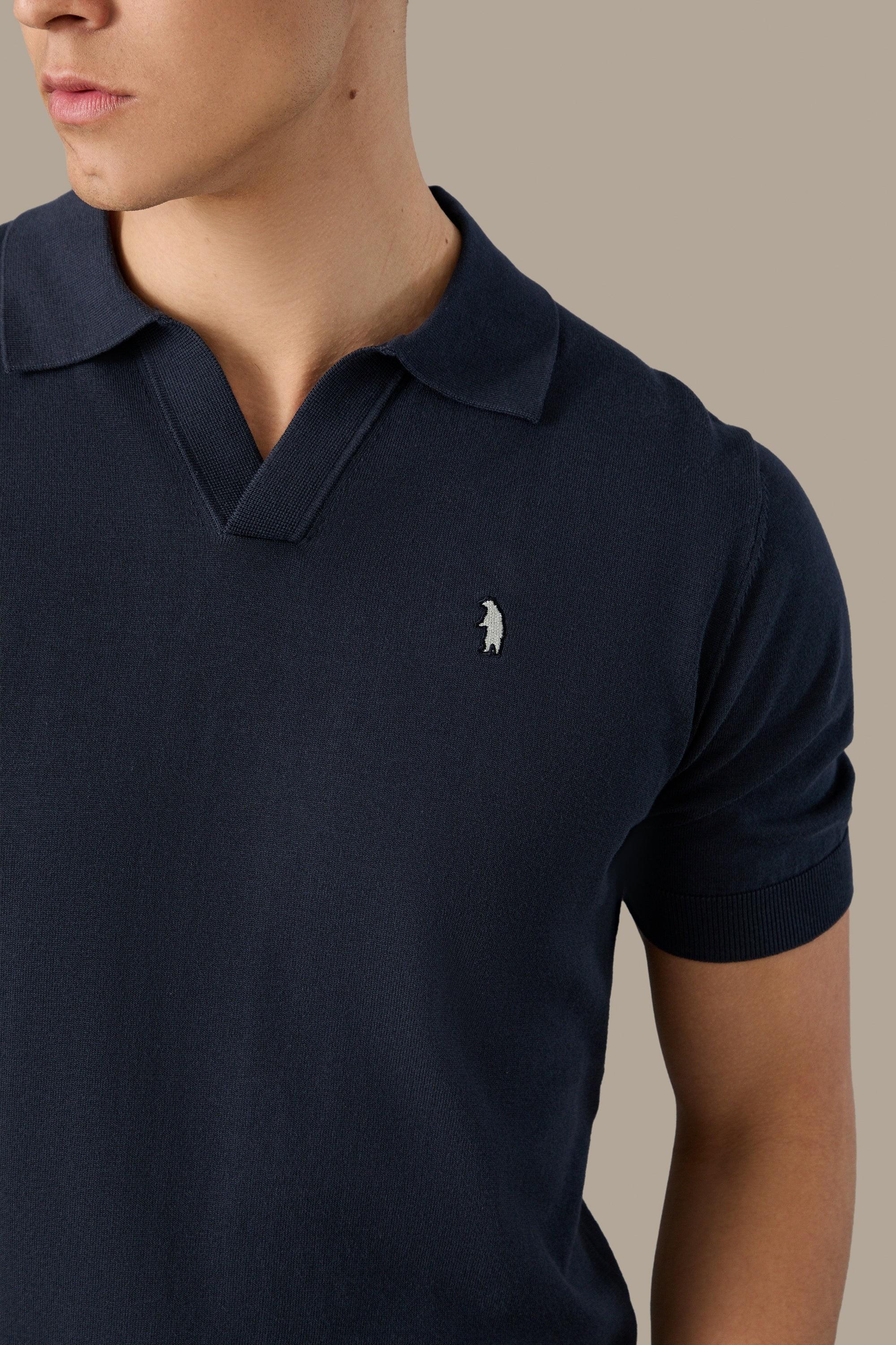 Polo knit v neck R5009M261 INK REFRIGUE 