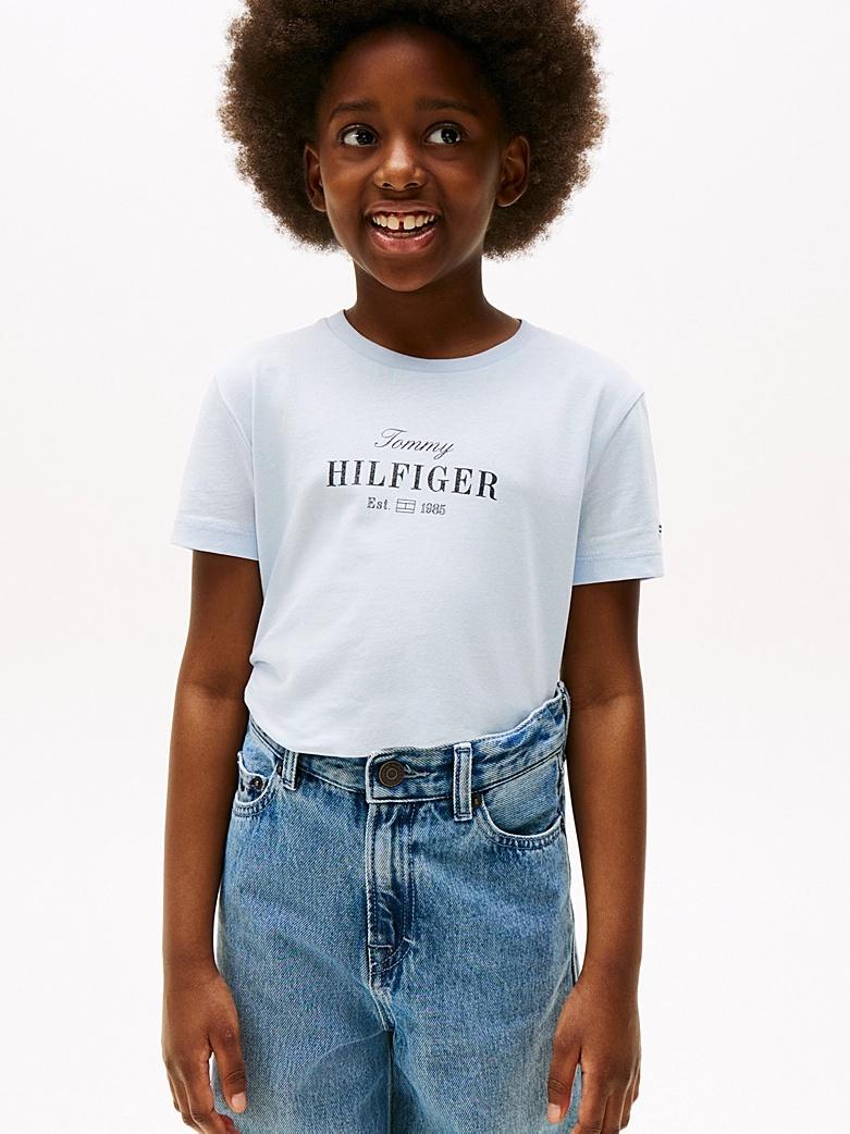 T-shirt con logo glitter KG0KG08524J C1O TOMMY HILFIGER 