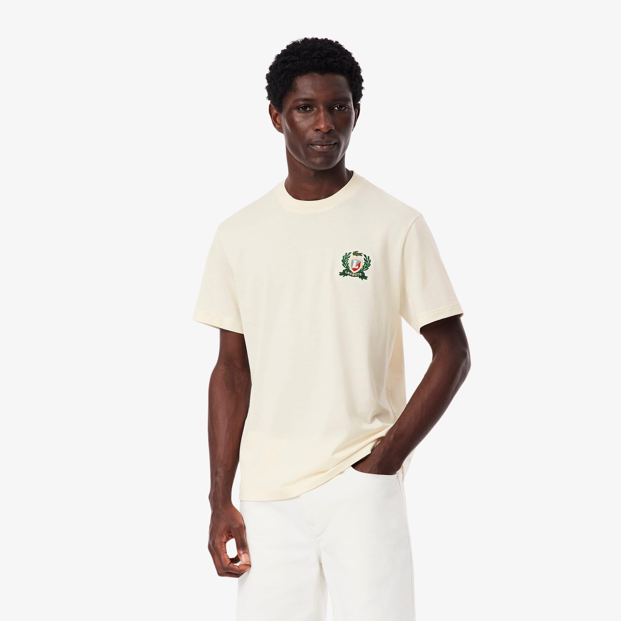 T-shirt in jersey di cotone ricamata TH0027 XFJ LACOSTE 