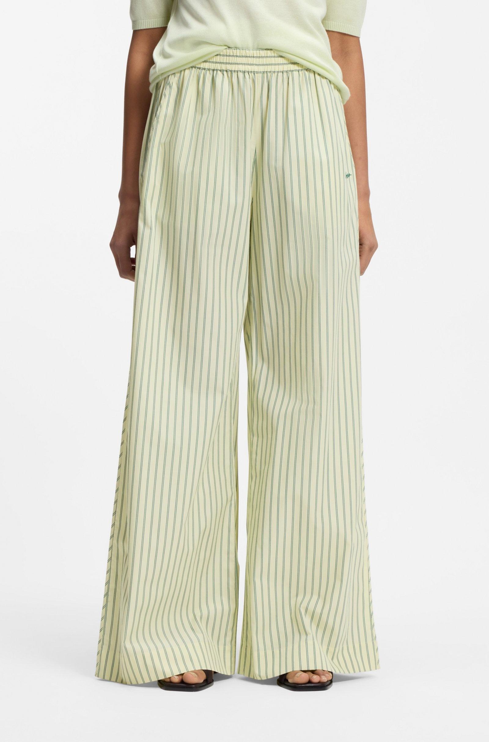 Pantaloni in popeline di cotone con righe verticali 50559237 982 BOSS 