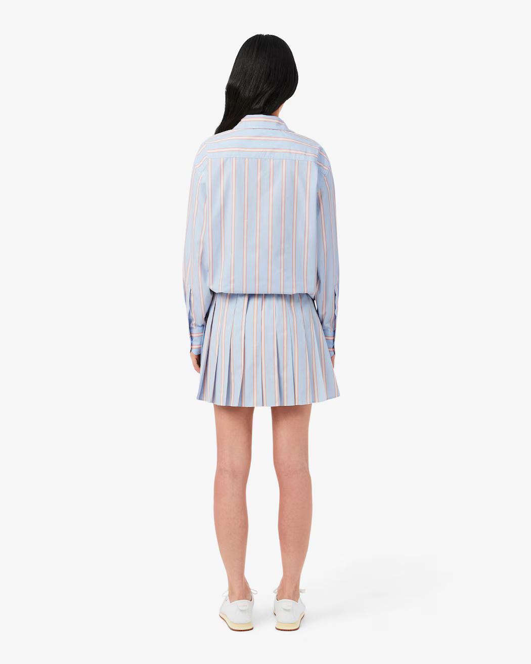 Gonna corta in popeline a pieghe rigate JF0250 48C LACOSTE 