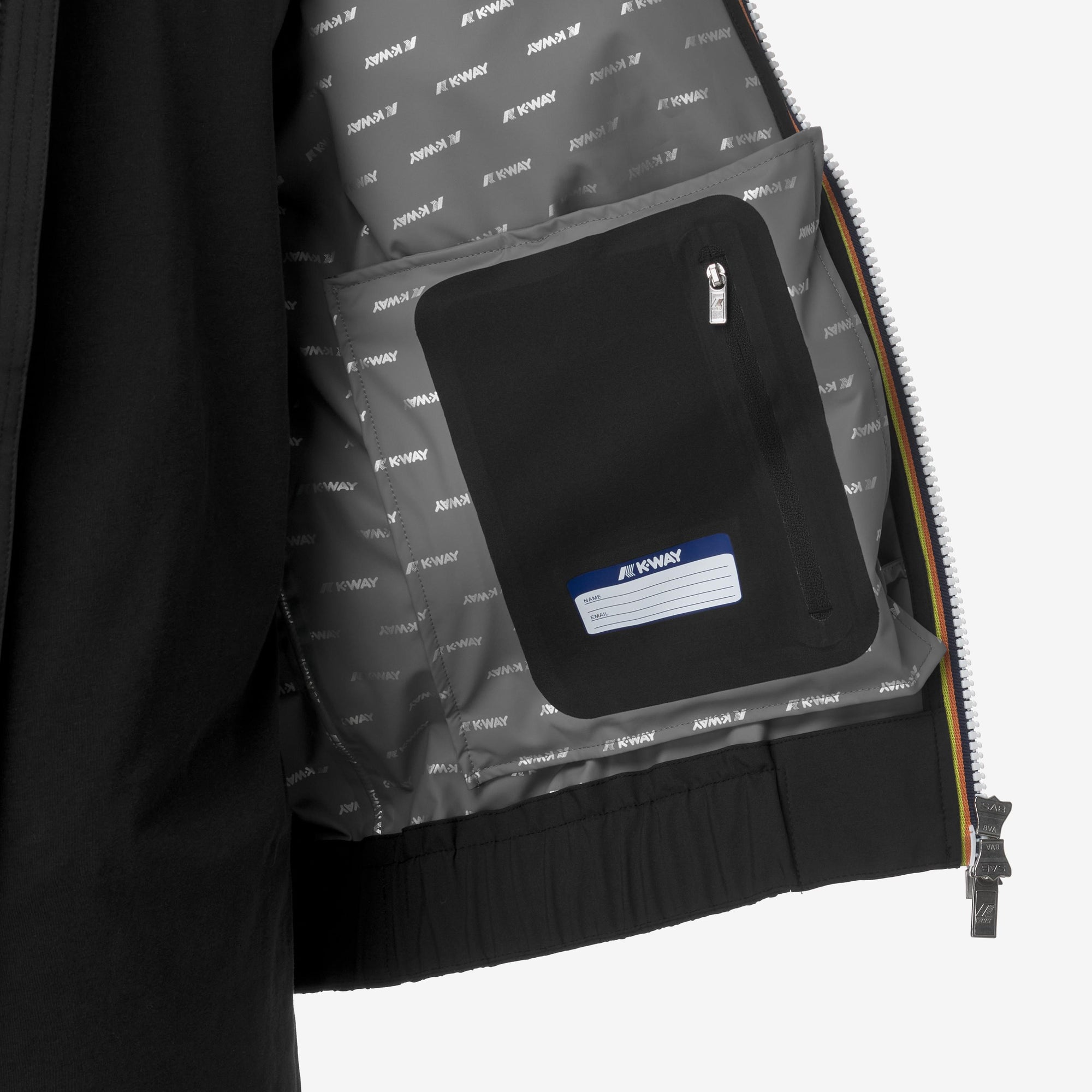 Giacca impermeabile slim fit da uomo nero per condizioni meteorologiche variabili K51376W USY K-WAY 