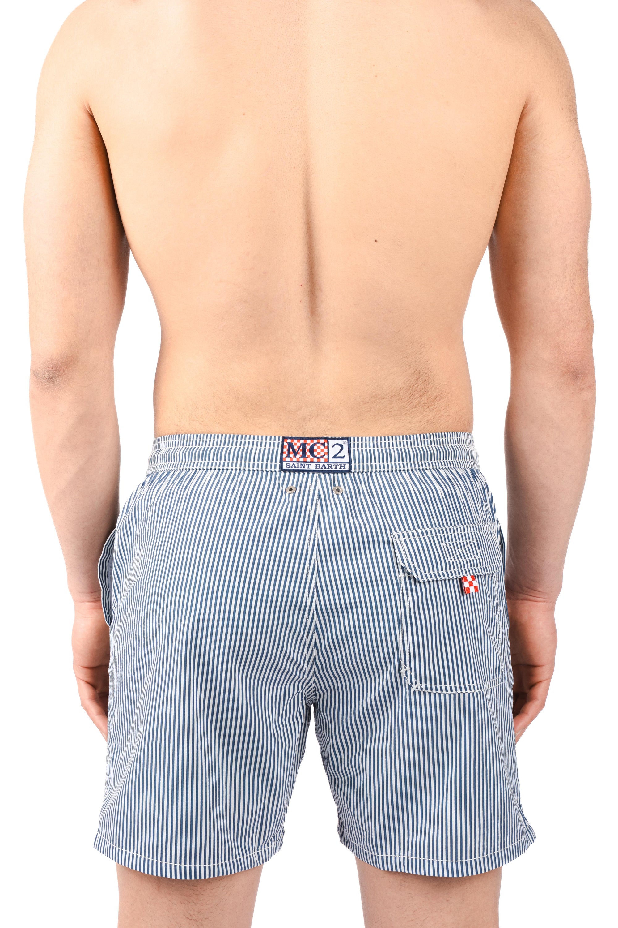 Costume classico leggero Patmos in seersucker a righe PATM001 01710L MC2 SAINT BARTH 
