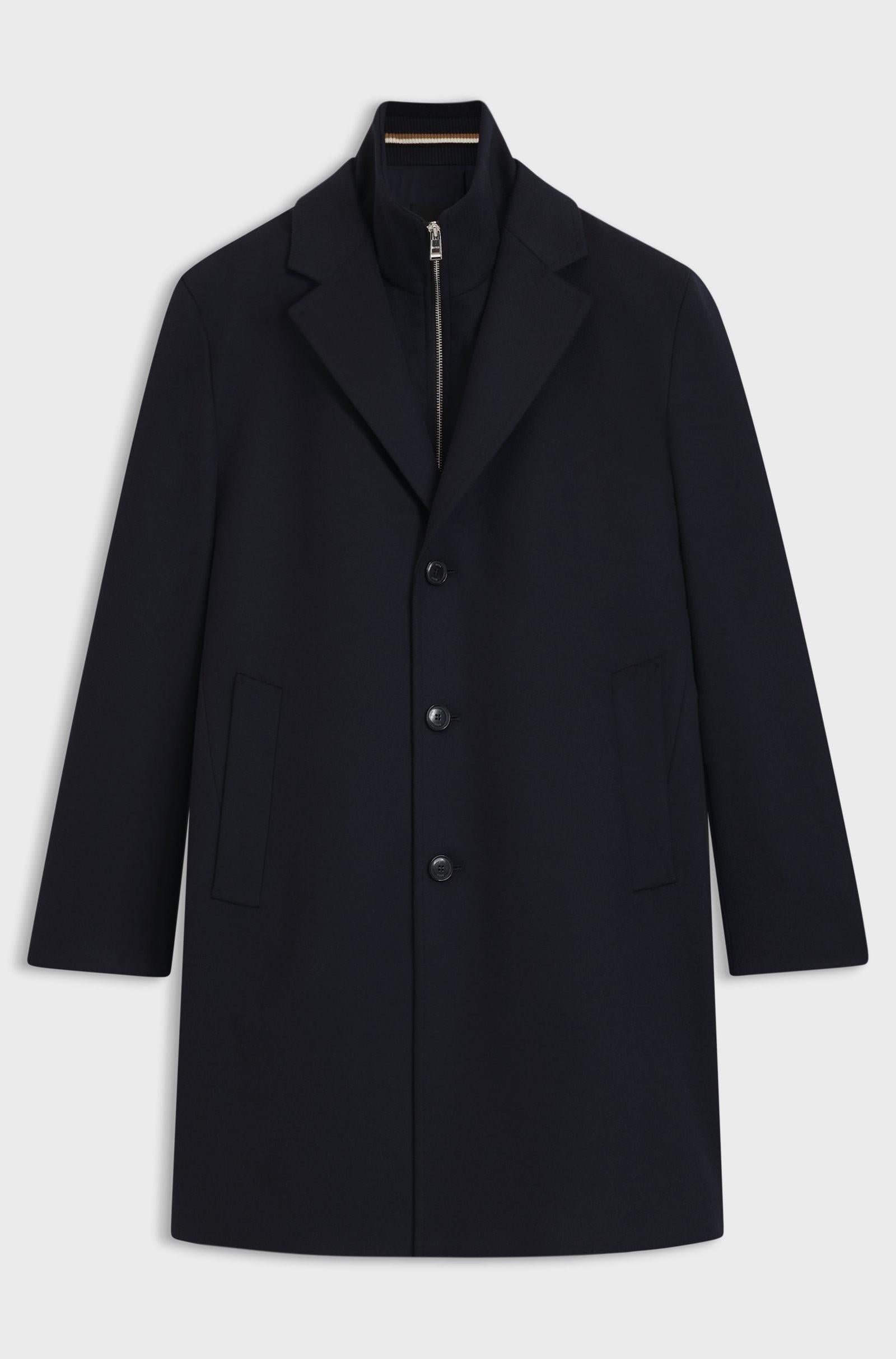Cappotto regular fit in lana e cashmere con gilet interno rimovibile 50551085 404 BOSS 