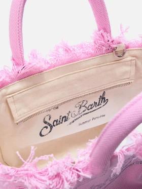 Borsa Colette in canvas rosa con logo in strass COL0001K 00403L MC2 SAINT BARTH 