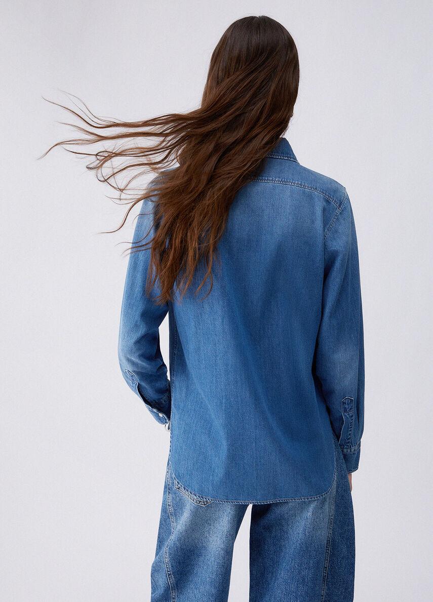 Camicia in denim UA6339D4851 79053 LIU JO BLUE DENIM 