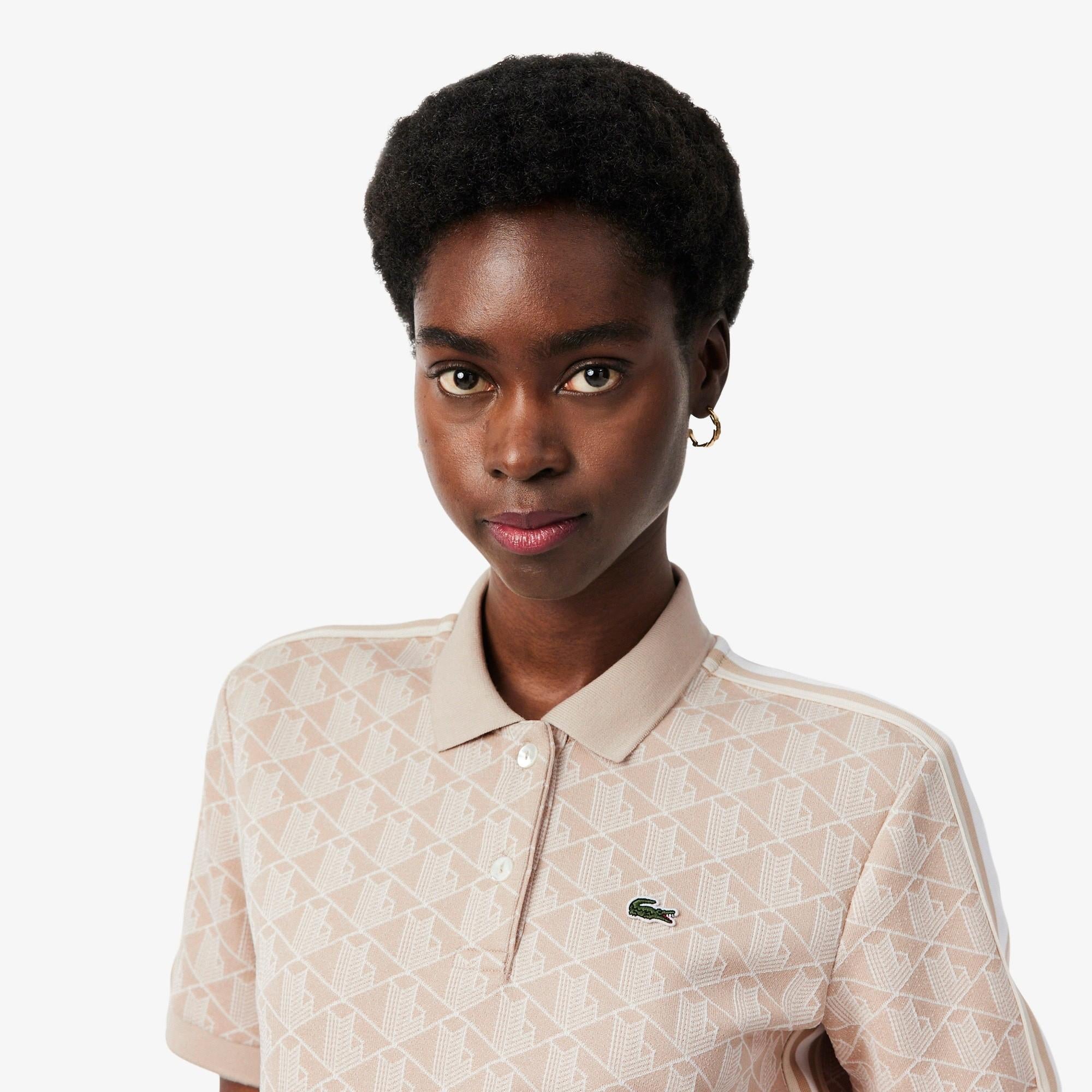 Polo slim fit in jacquard con monogramma DF3364 8GI LACOSTE 