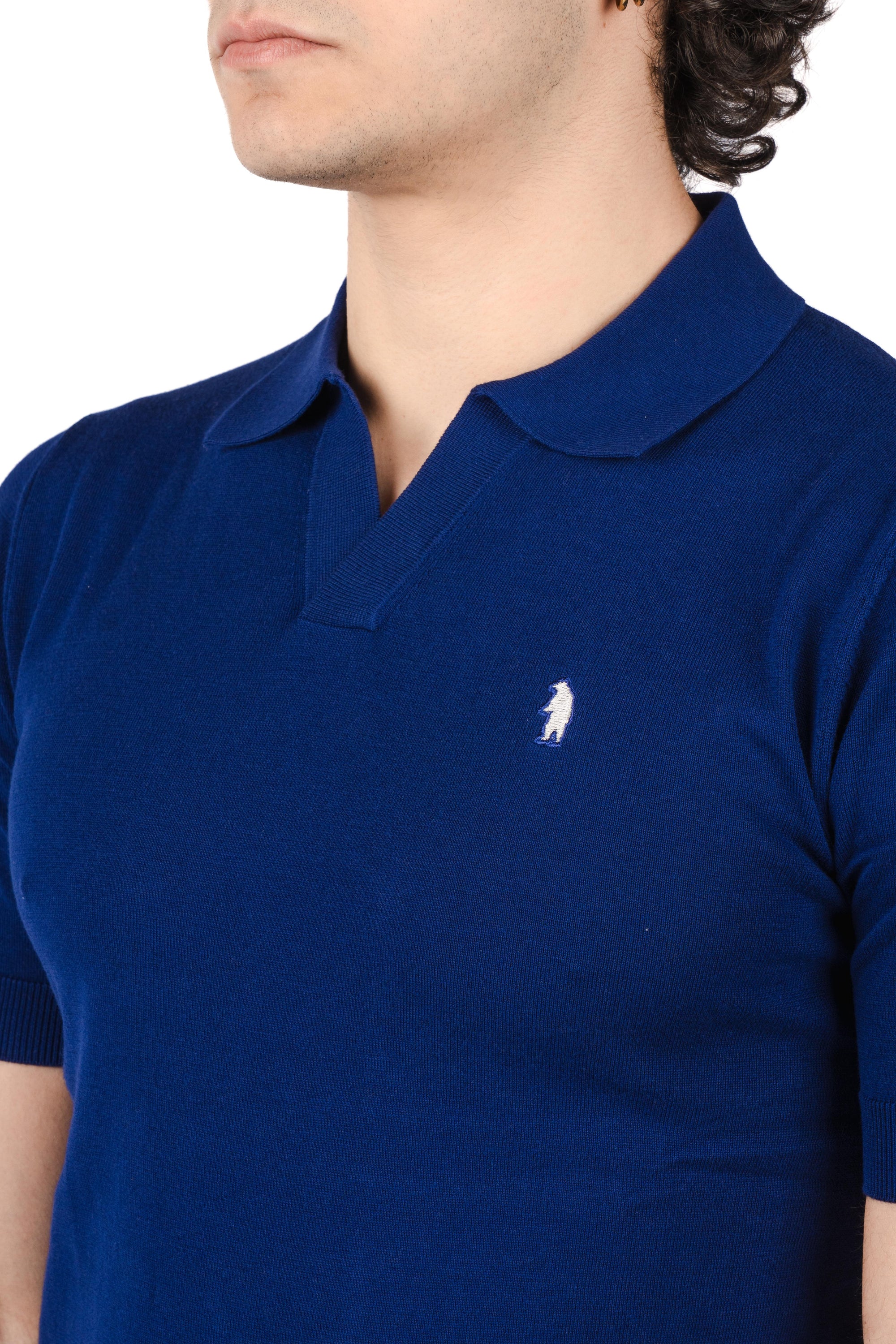 Polo knit v neck R5009M261 MARINE REFRIGUE 