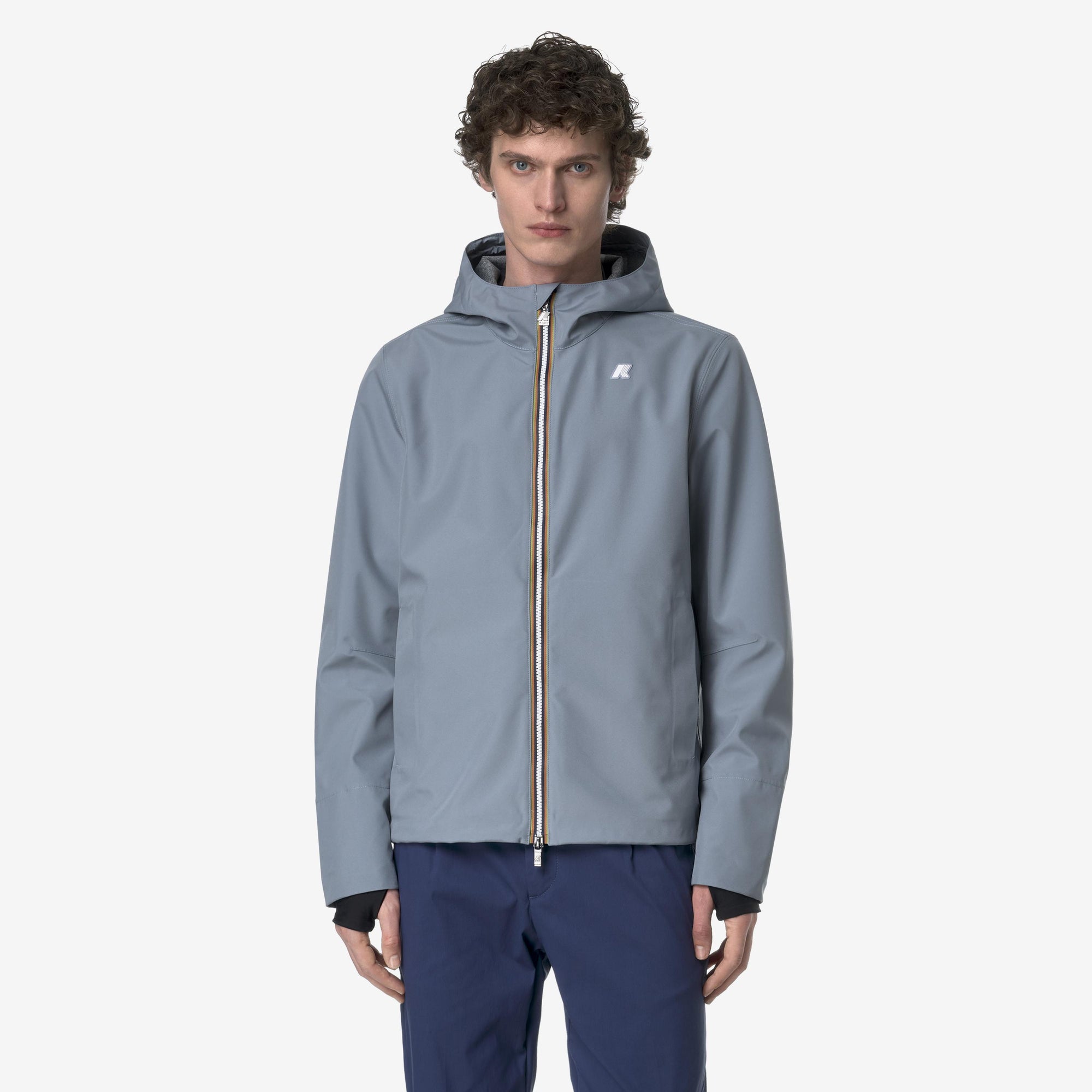 Giacca corta urbana da uomo grigio con protezione impermeabile K5123GW WA9 K-WAY 