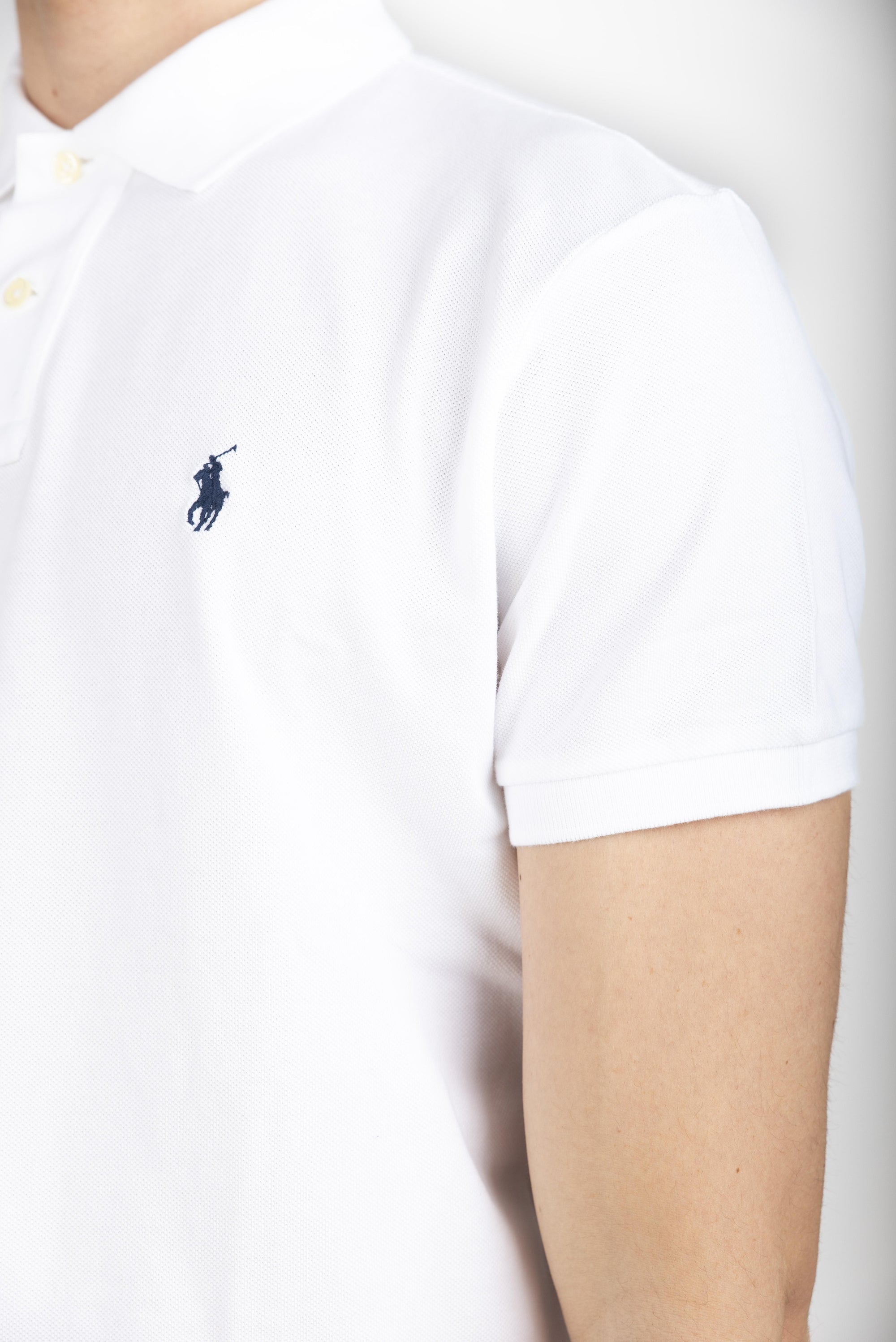 Polo Custom Slim Fit bianca in piquet 710666998 002 POLO RALPH LAUREN 