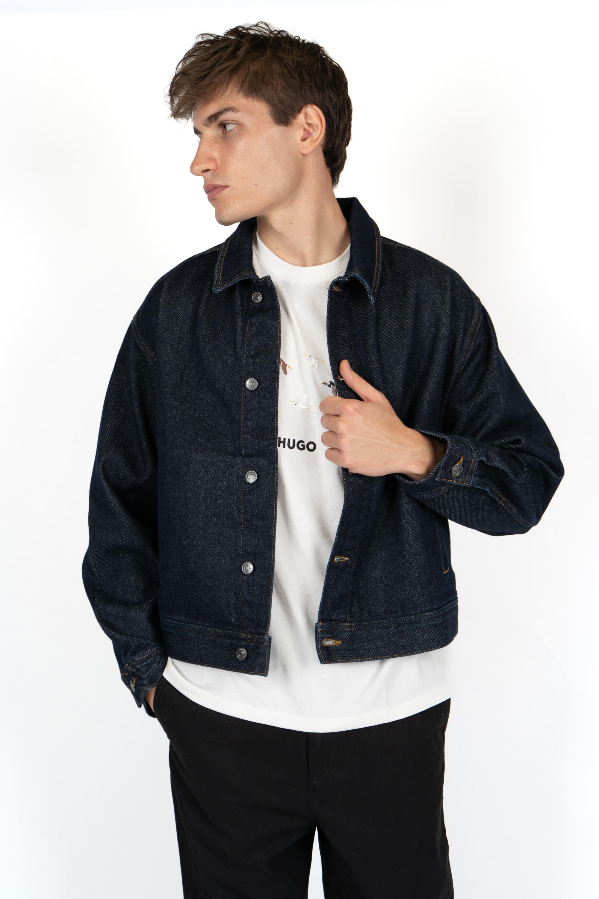 Giubbotto regular fit in denim blu scuro 50547402 401 HUGO 