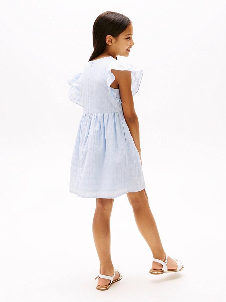 Vestito a campana con finitura tramata KG0KG08472T C1O TOMMY HILFIGER 