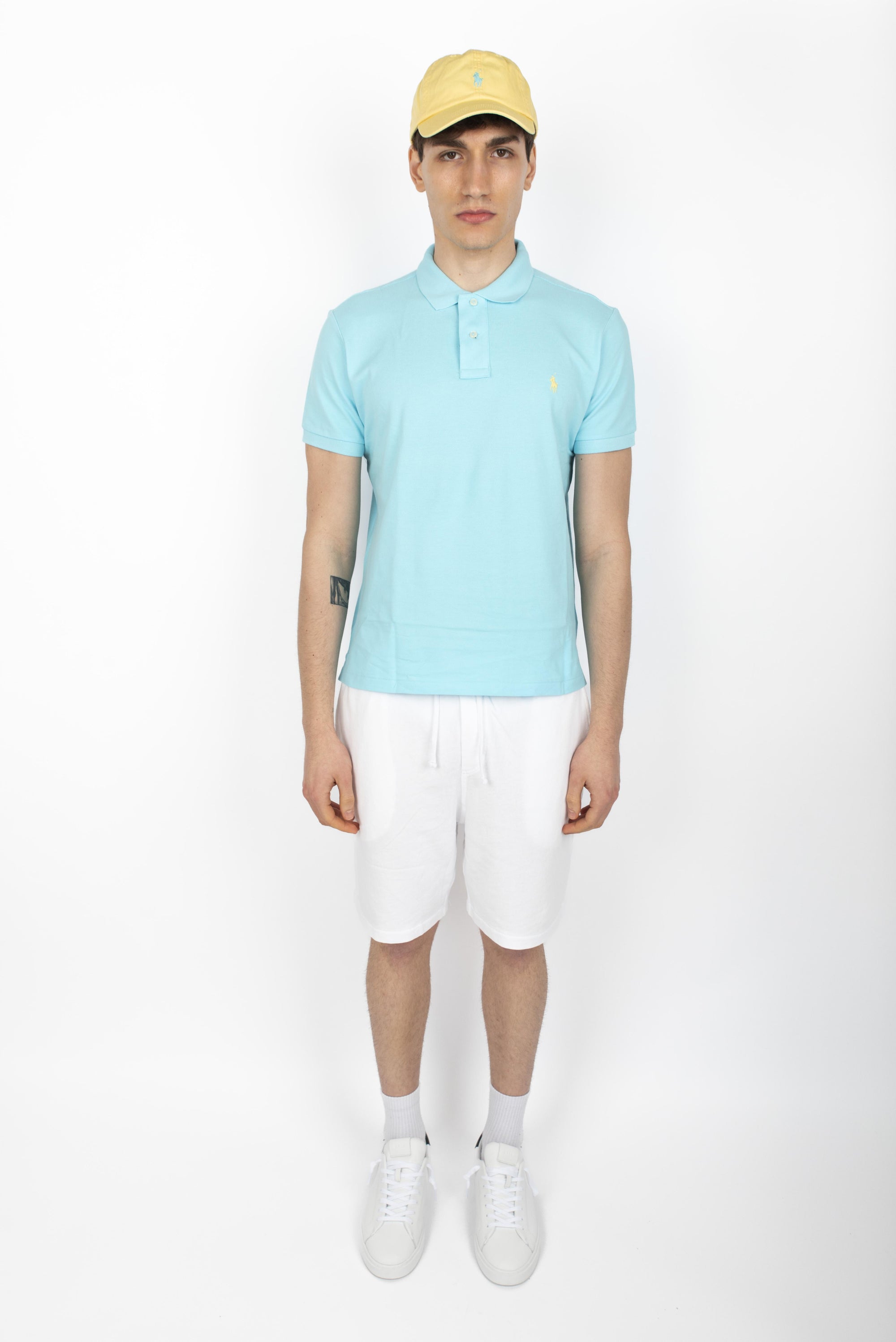 Polo blue in piqué Slim Fit  710680784 420 POLO RALPH LAUREN 