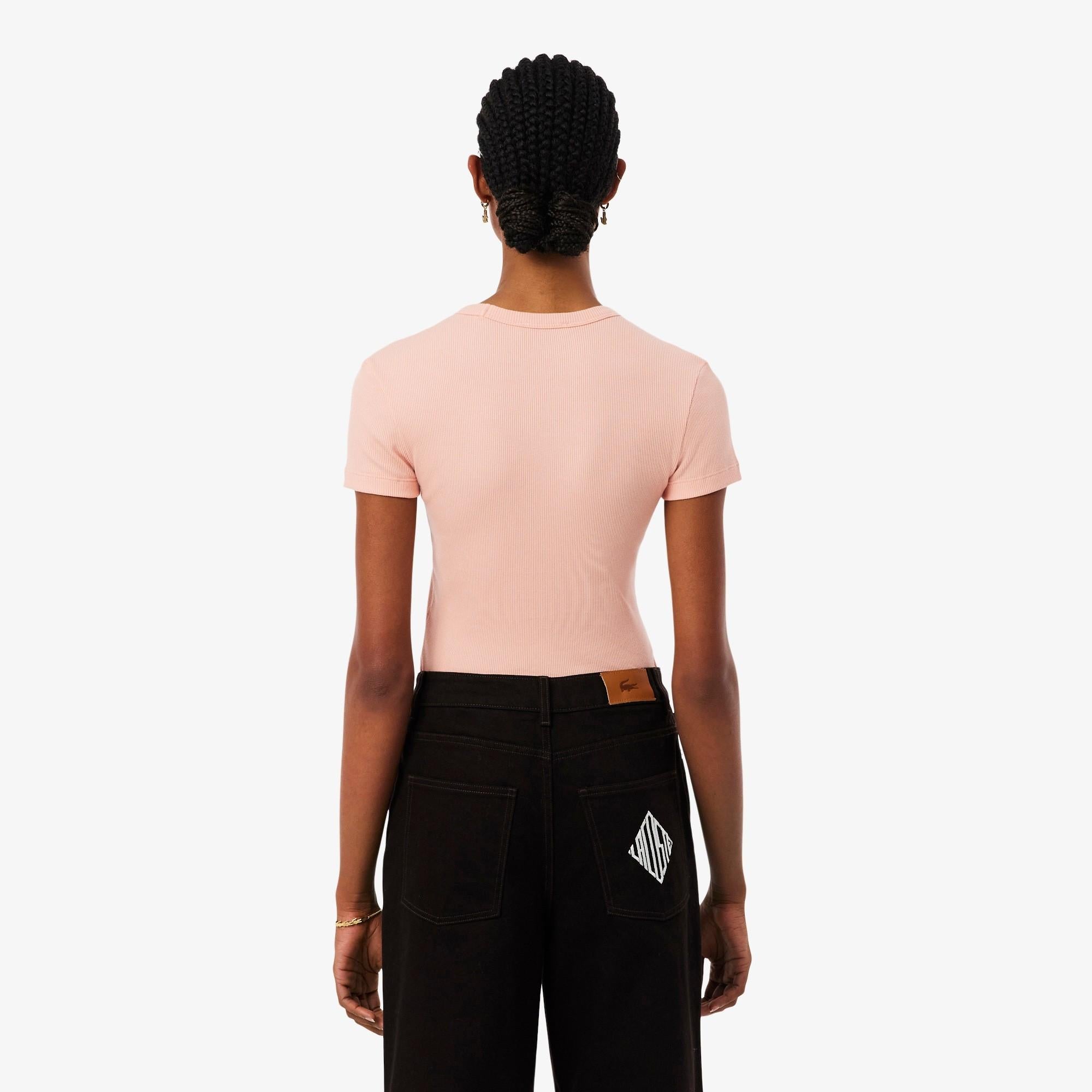 T-shirt in cotone a costine slim fit TF5538 UI2 LACOSTE 